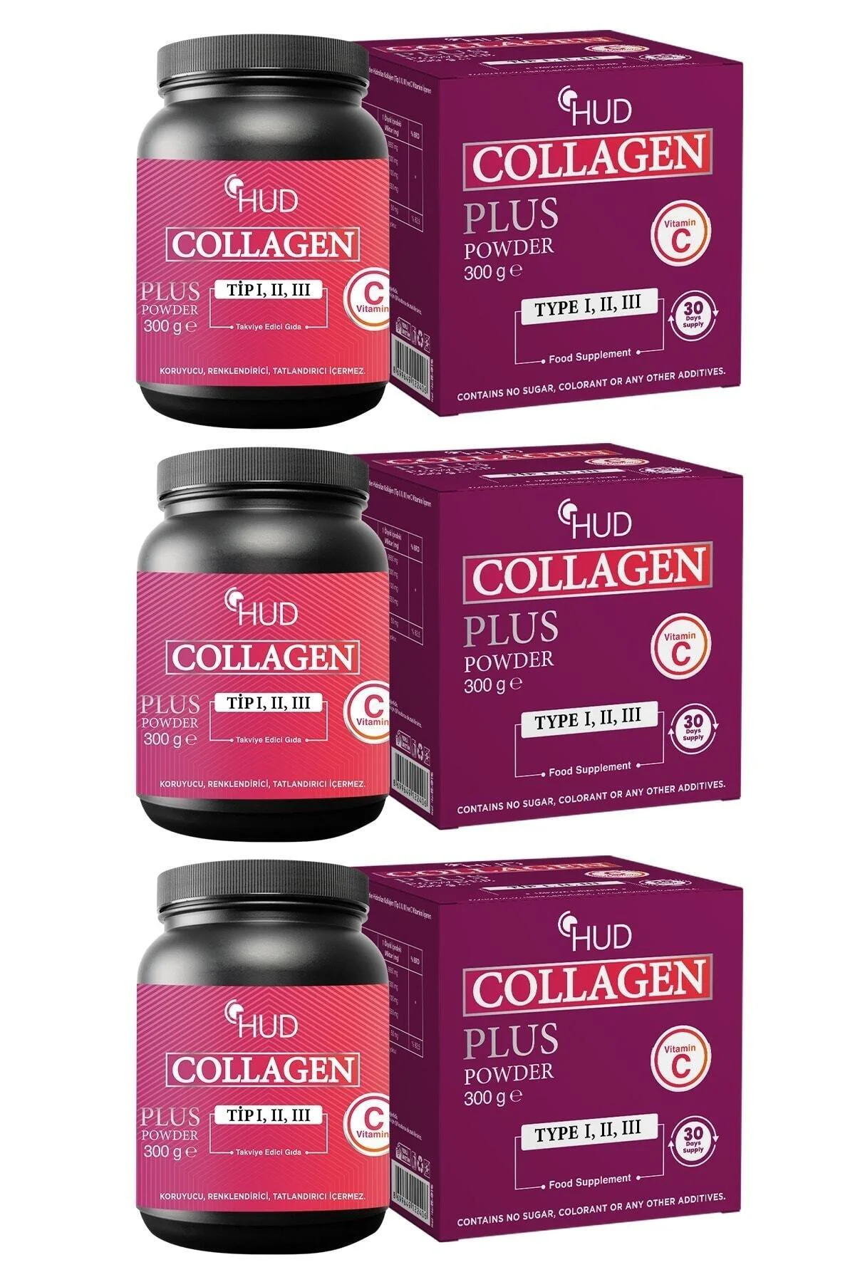 Collagen Plus Powder 300 G - Toz Kolajen (3 Adet)