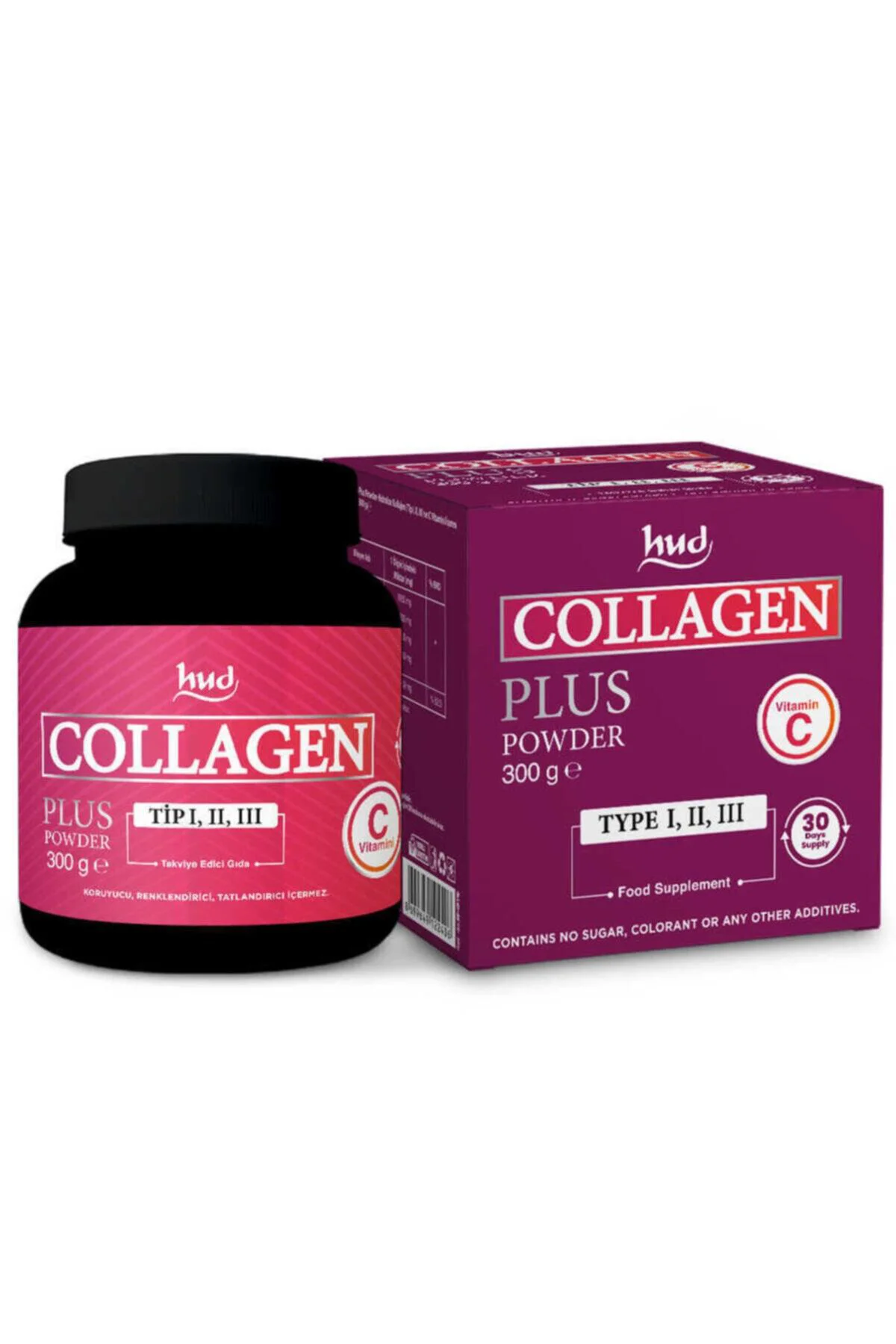 Collagen Plus Powder + C Vitamini - 300 Gr - Tip 1-tip 2-tip 3