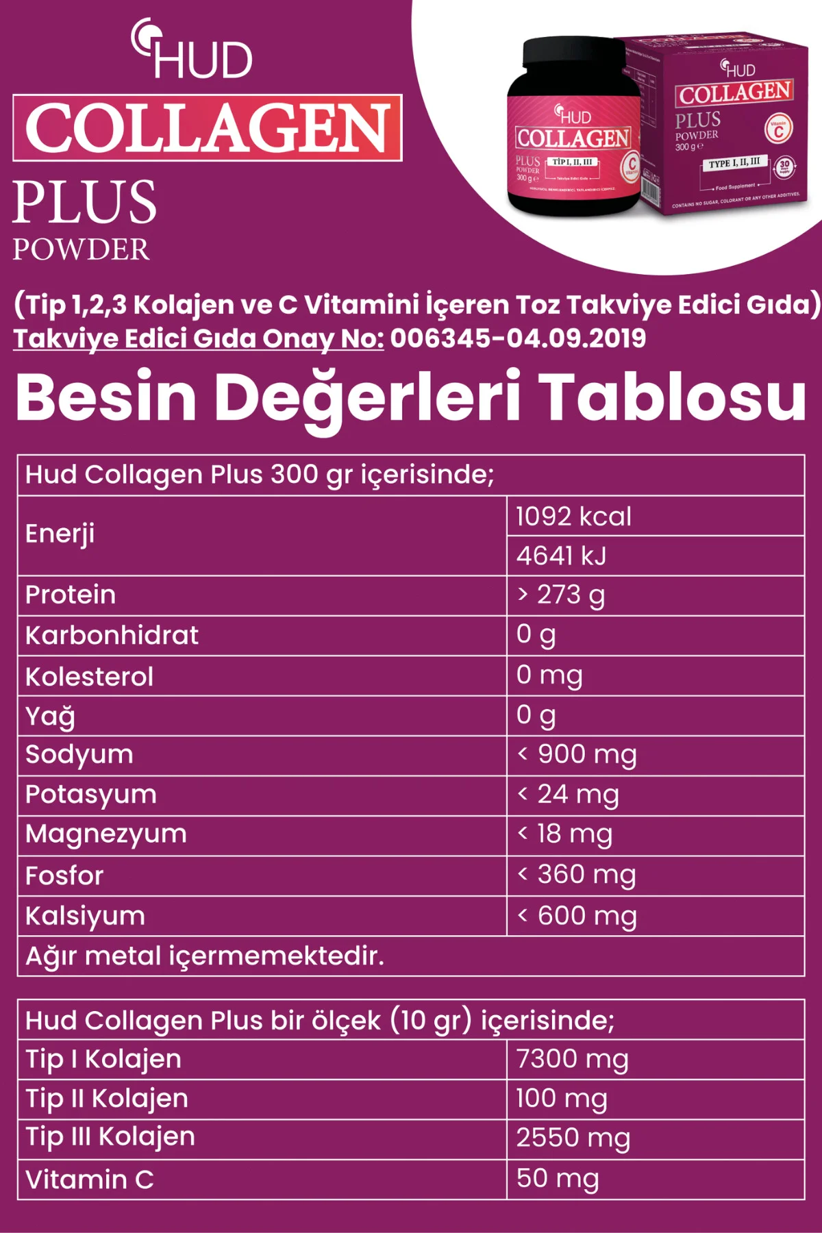 Collagen Plus Powder 300 G - Toz Kolajen