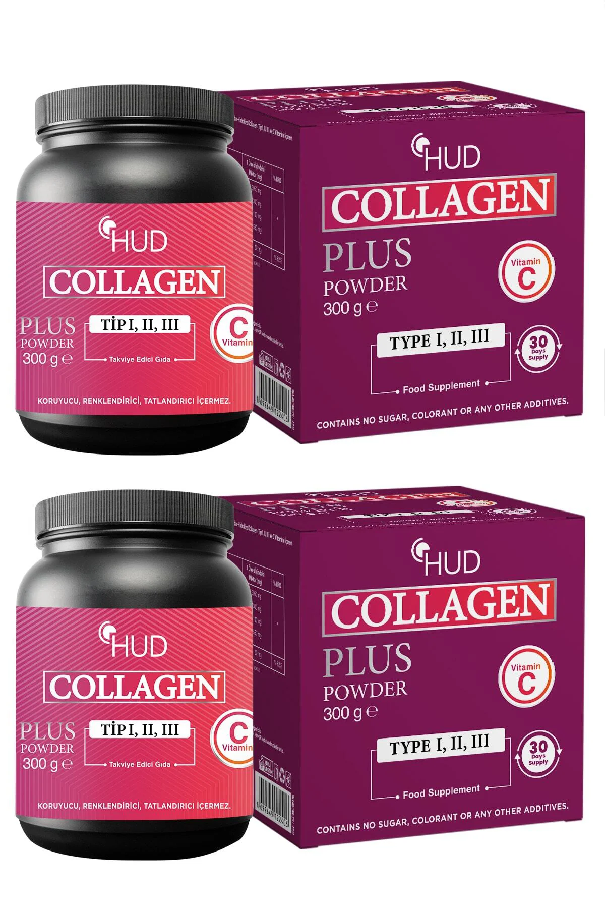 Collagen Plus Powder 300 Gr - Toz Kolajen 2 Adet