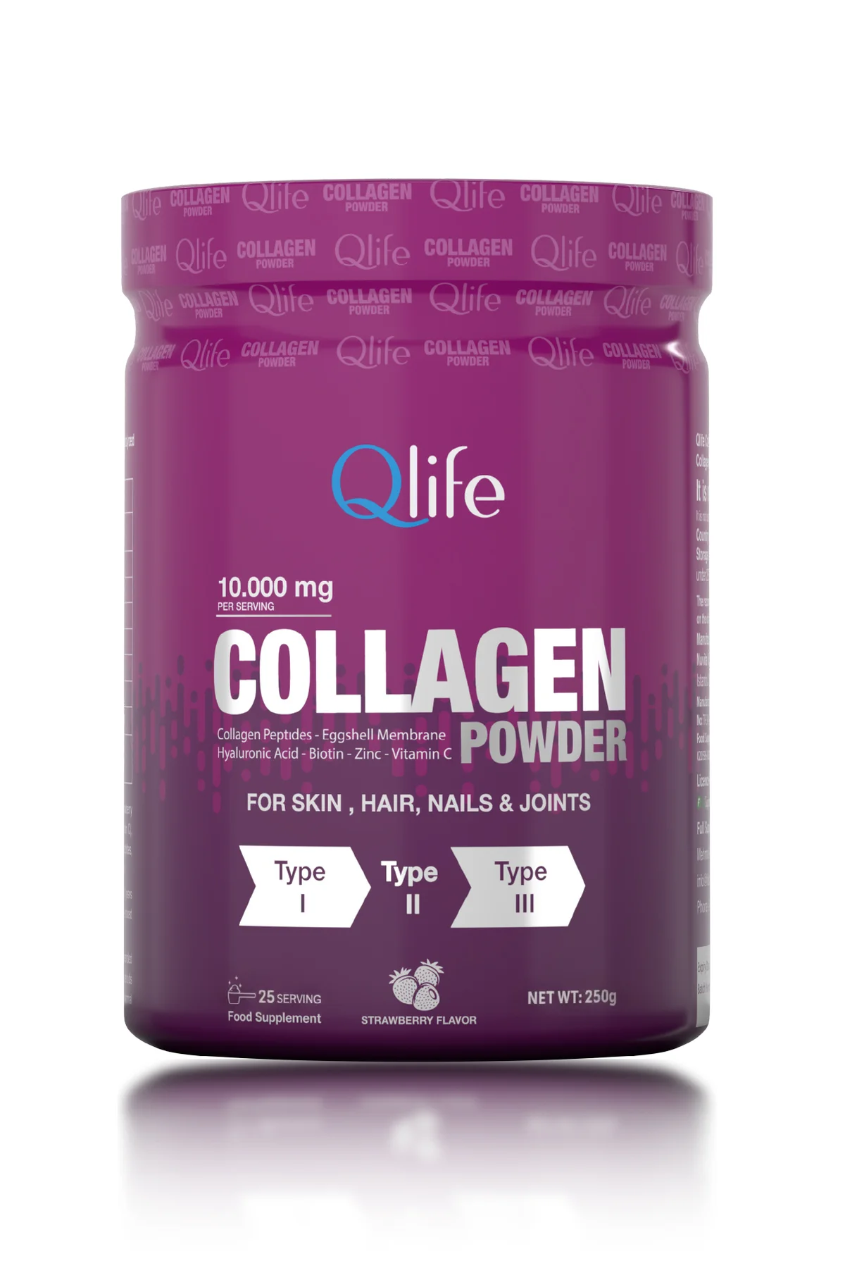 Collagen Powder Hidrolize - Toz Kolajen Çilek Aromalı 250 gr