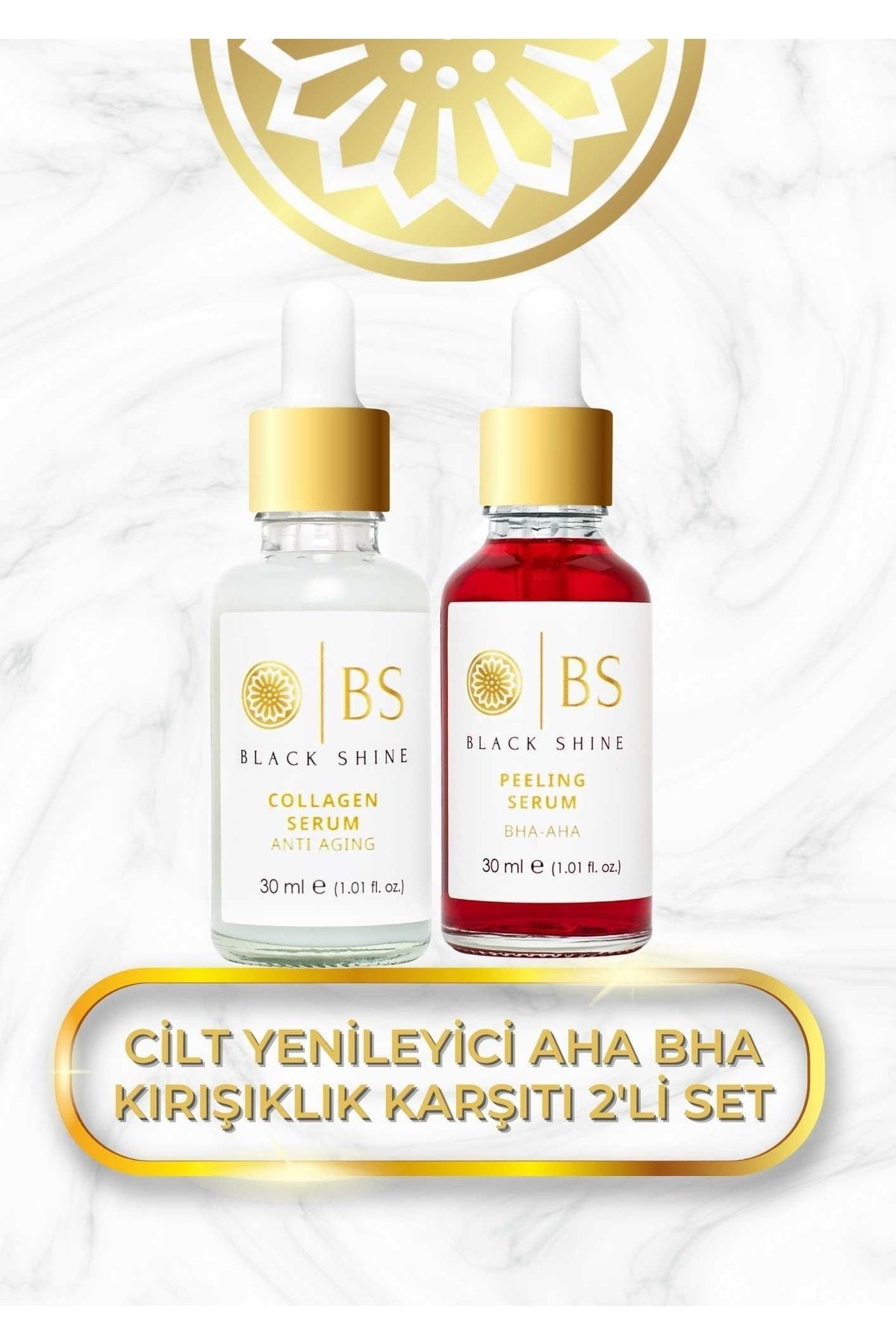Black Shine Bs Collagen Serum 30 Ml + Peeling Serum 30 Ml