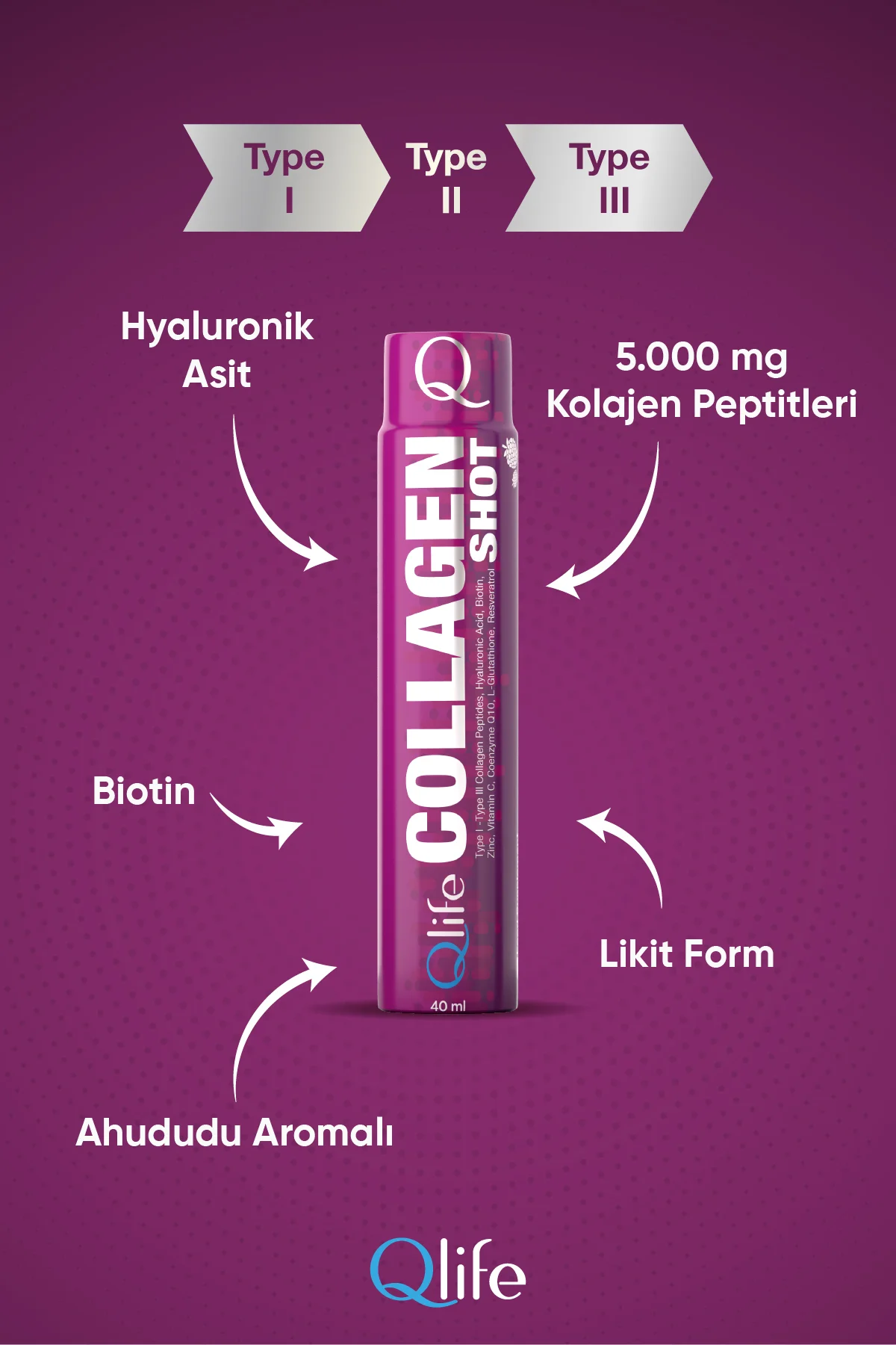 Collagen Shot Komplex Vitaminli Sıvı Kolajen 15 Tüp