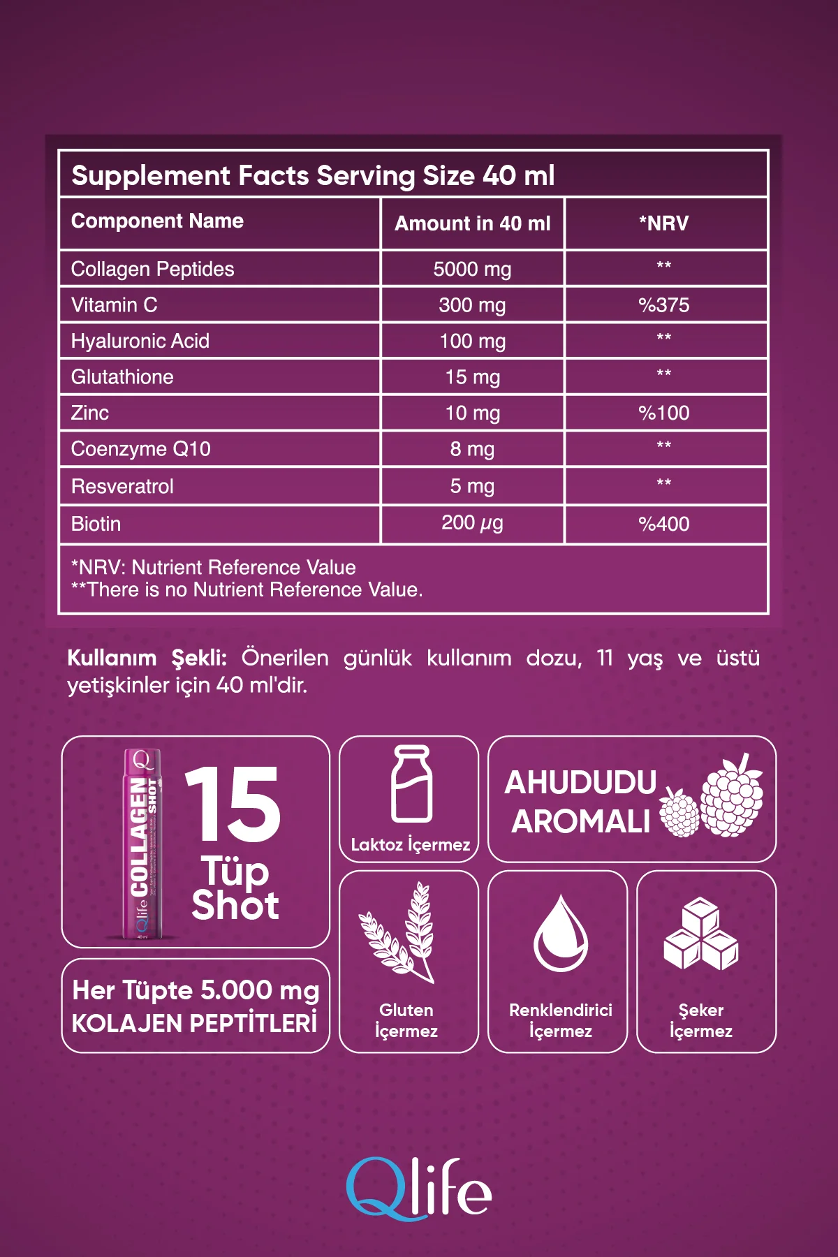 Collagen Shot Komplex Vitaminli Sıvı Kolajen 15 Tüp
