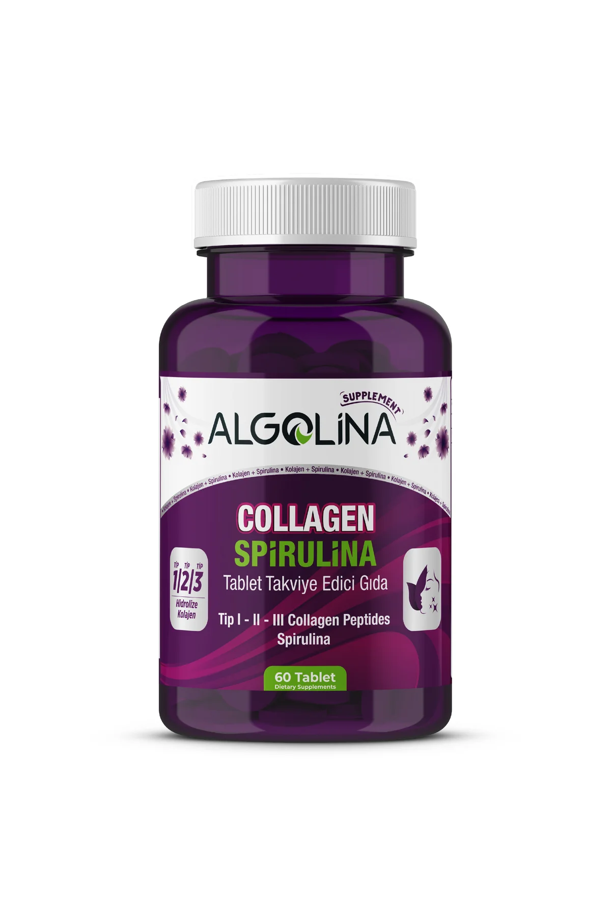 Collagen + Spirulina Tablet Takviye Edici Gıda - 1260 Mg 60 Table
