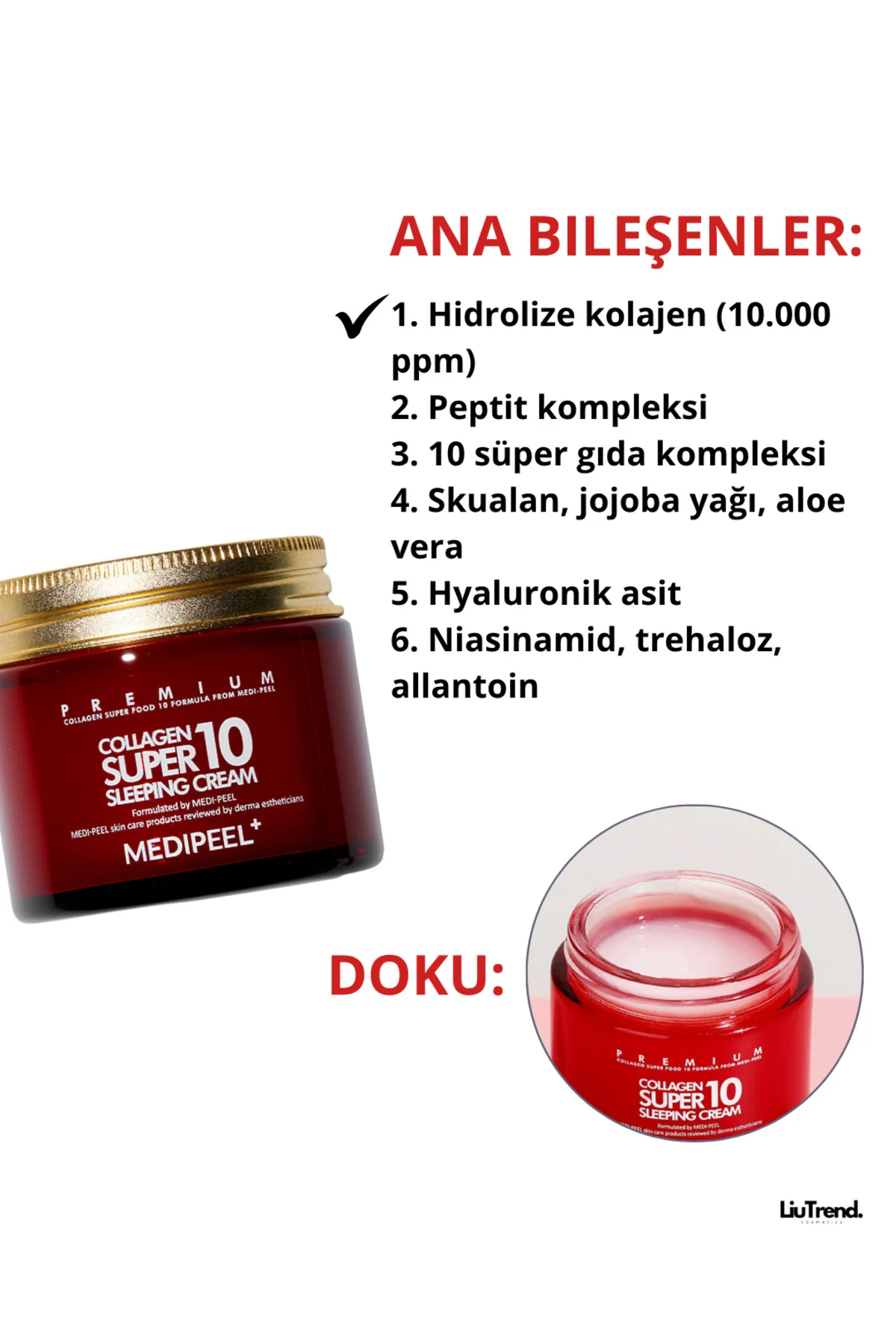 Collagen Super 10 Sleeping Cream(KOLAJENLİ GECE KREMİ) M0035