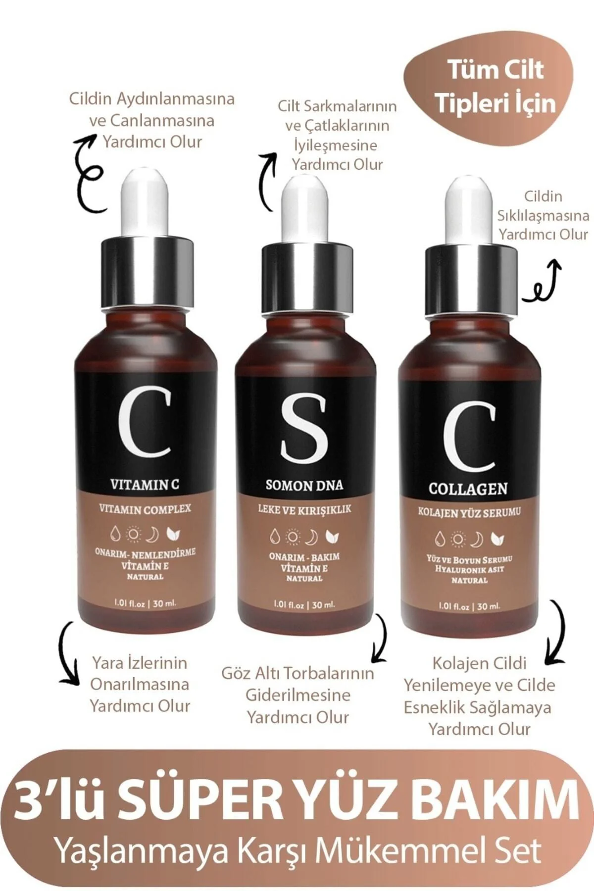 Collegen & Somon Dna & C Vitamini Cilt Bakım Serum Seti(avantajlı