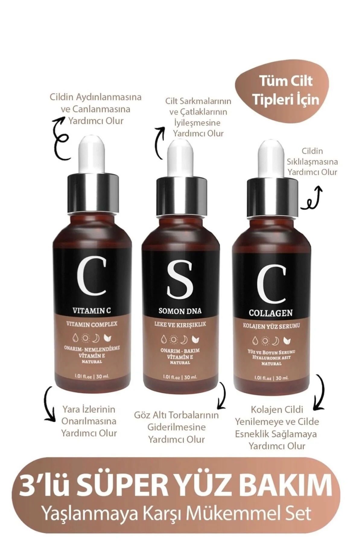 Collegen & Somon Dna & C Vitamini Cilt Bakım Serum Seti(avantajlı