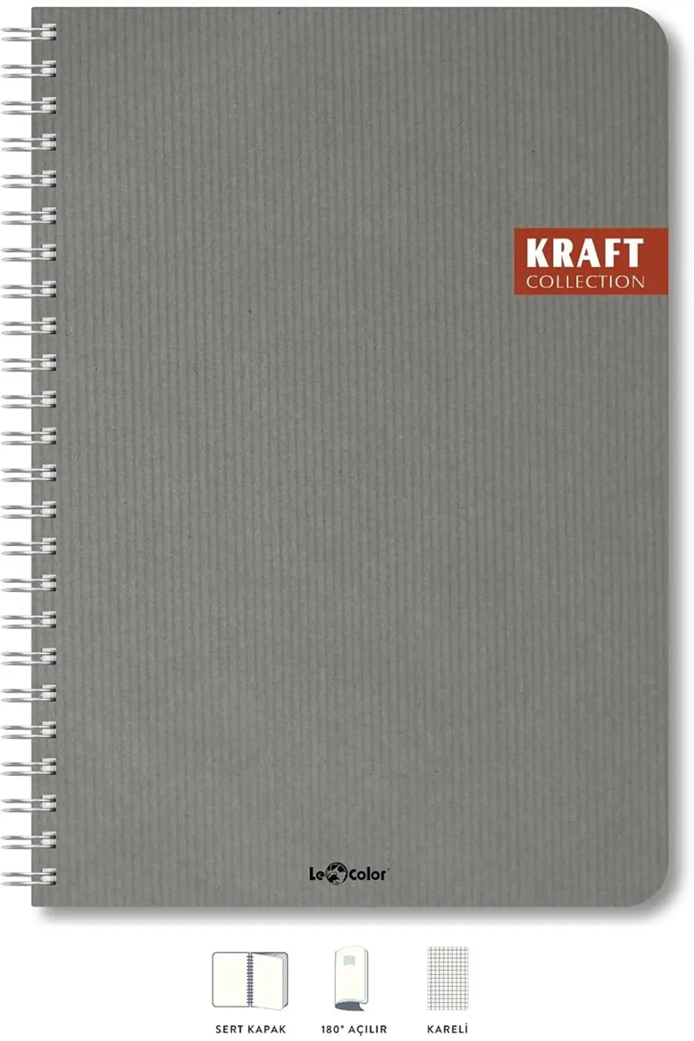 Color 2017105/2 Kraft Defter Sert Kapaklı, Spiralli, 1.Hamur Kağı