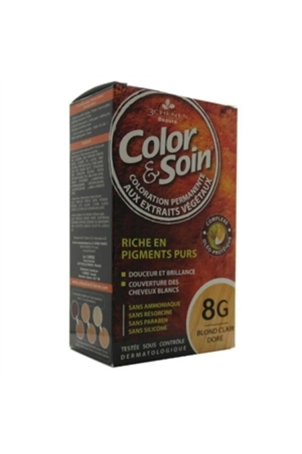 Color And Soin Tamamen Bitkisel Organik Saç Boyası 8g Açık Bakır 