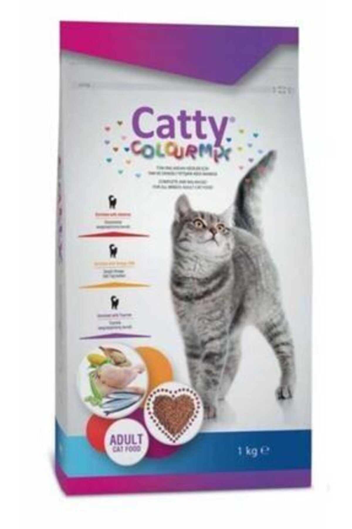 Catty Color Mix Renkli Yetişkin Kedi Maması 1 Kg