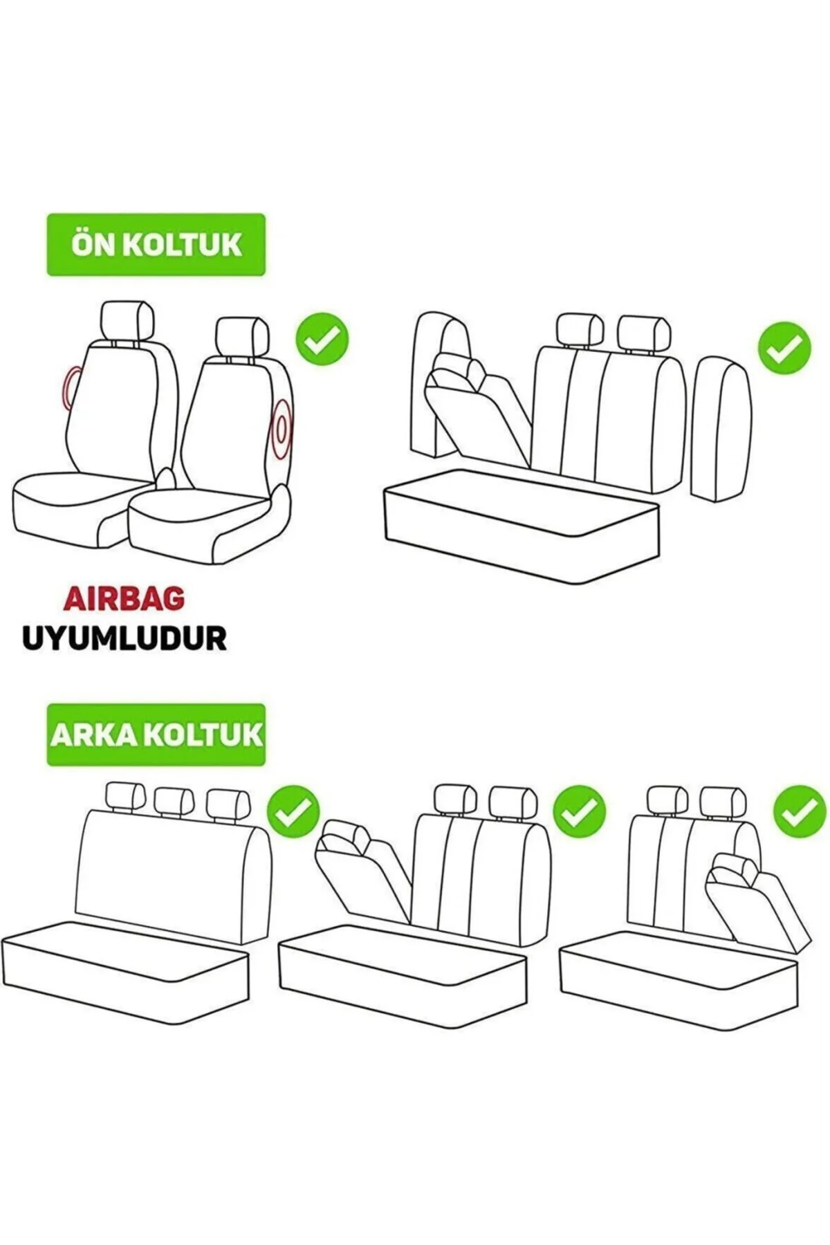 Colorline Elegance Serisi Üniversal Deri Mavi - Siyah Koltuk Kılıfı