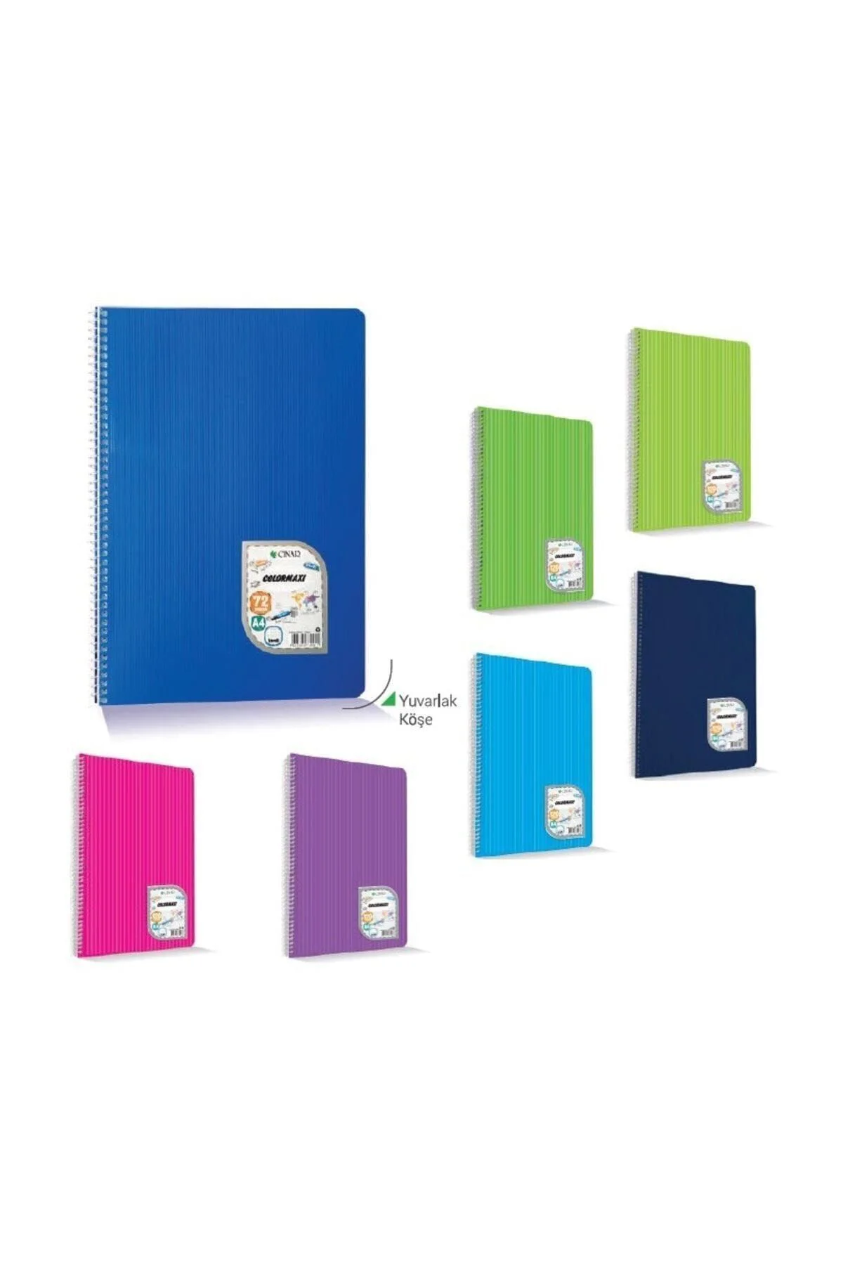 Colormaxi A4 Spiralli Plastik Kapak 96 Yaprak Kareli Defter 96/4 