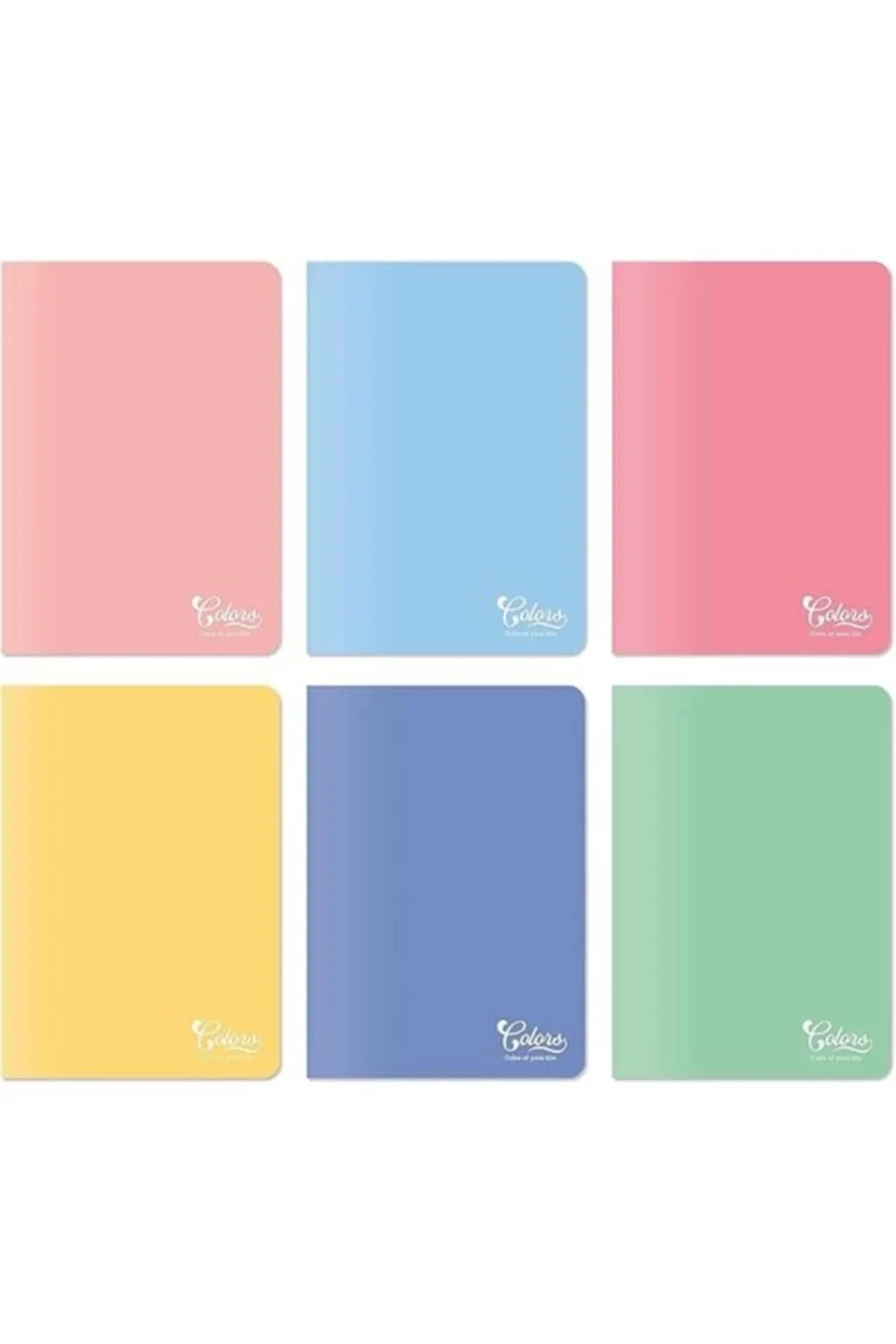 Colors A5 60 Yaprak Çizgili Defter 3'lü Paket, Mor, Yeşil, Sarı