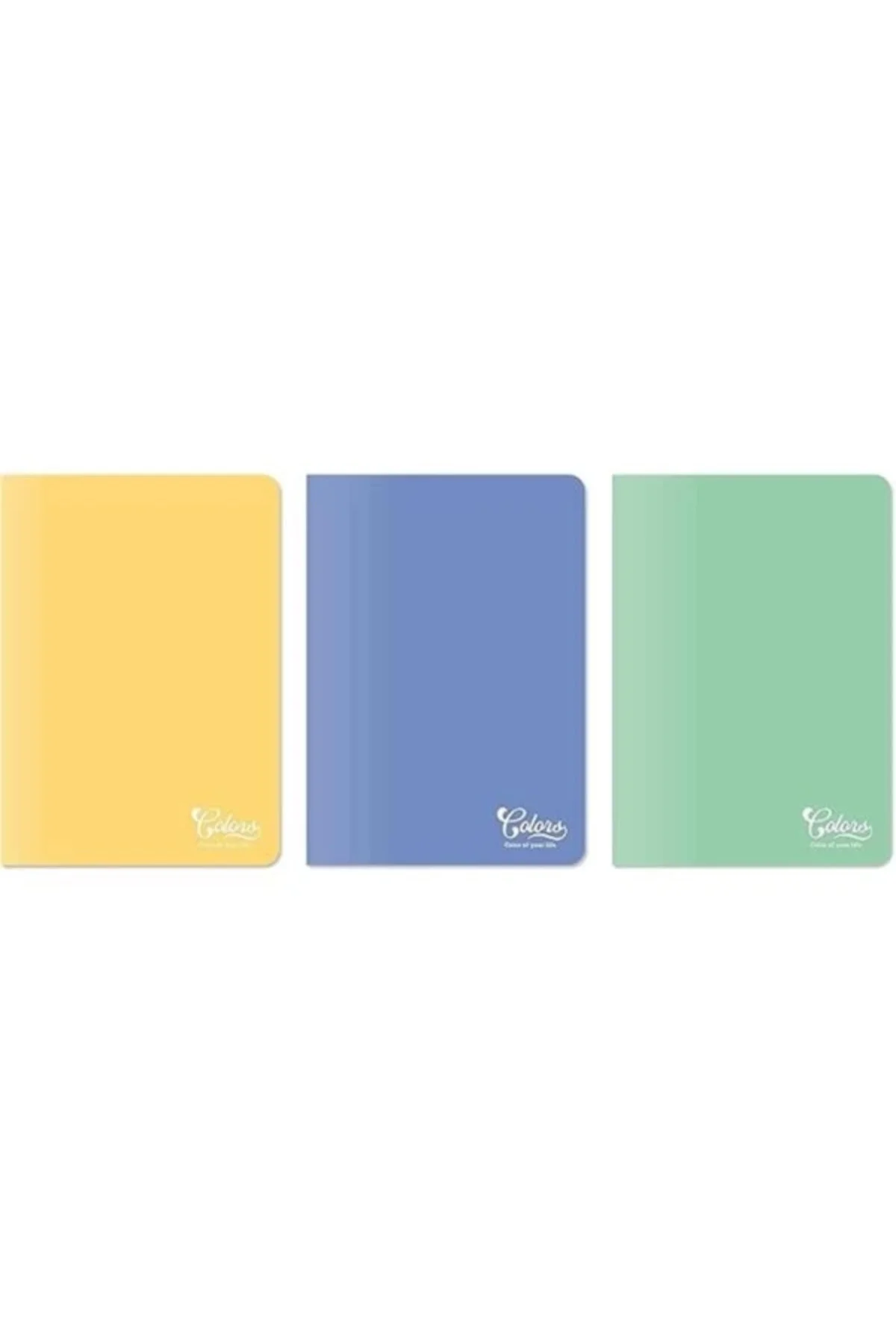 Colors A5 60 Yaprak Çizgili Defter 3'lü Paket, Mor, Yeşil, Sarı