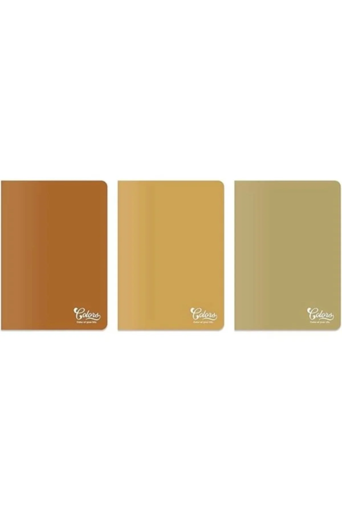 Colors Serisi, A5 60 Yaprak Çizgisiz Karton Kapaklı Defter 3'Lü Paket, Kahverengi