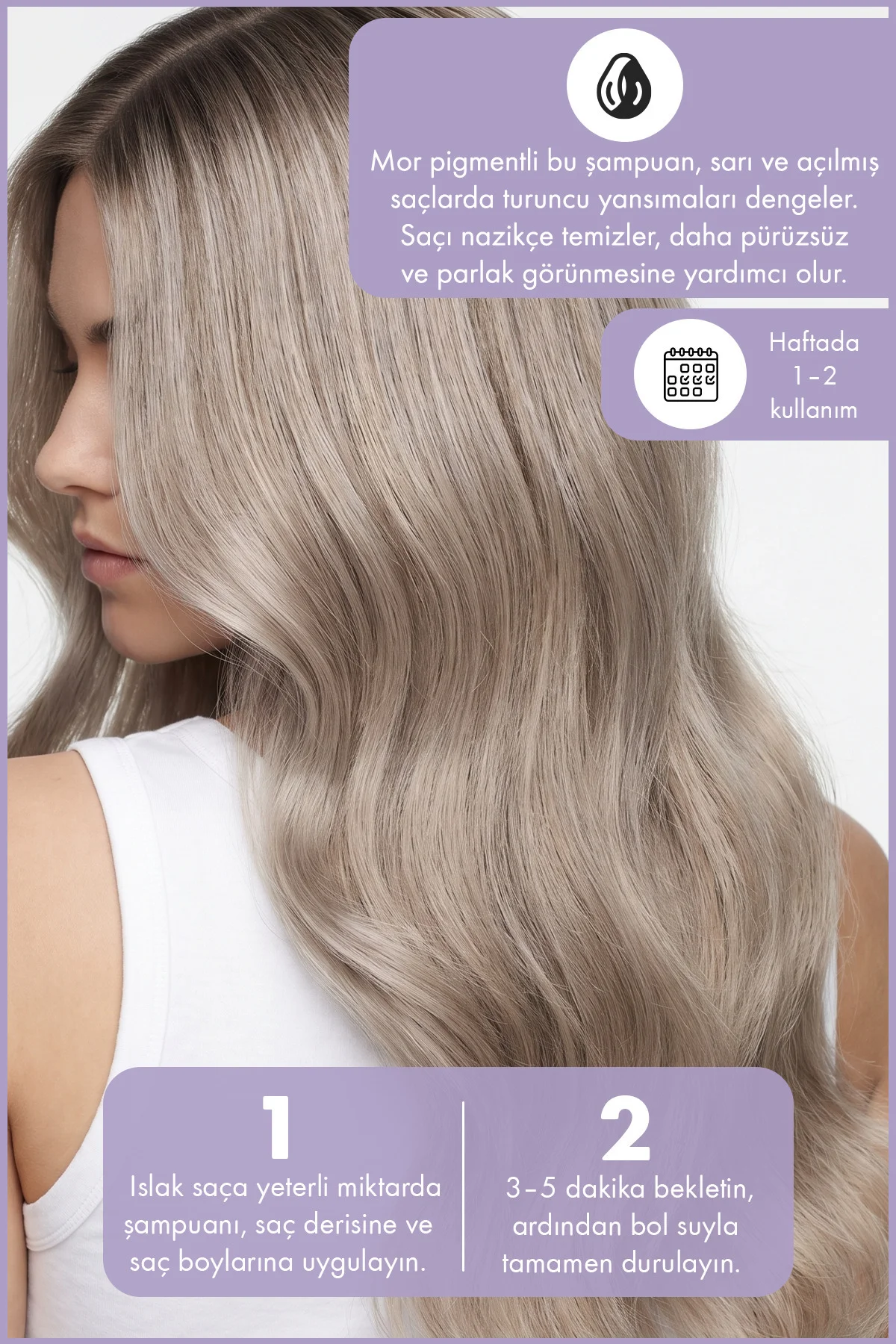 ColorShield™ Mor Şampuan – Turunculaşma Karşıtı ve Sarı Saç Ton D