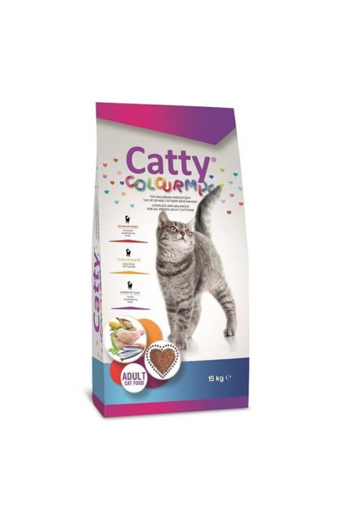 Catty Colourmix Renkli Taneli Yetişkin Kedi Maması 15 Kg