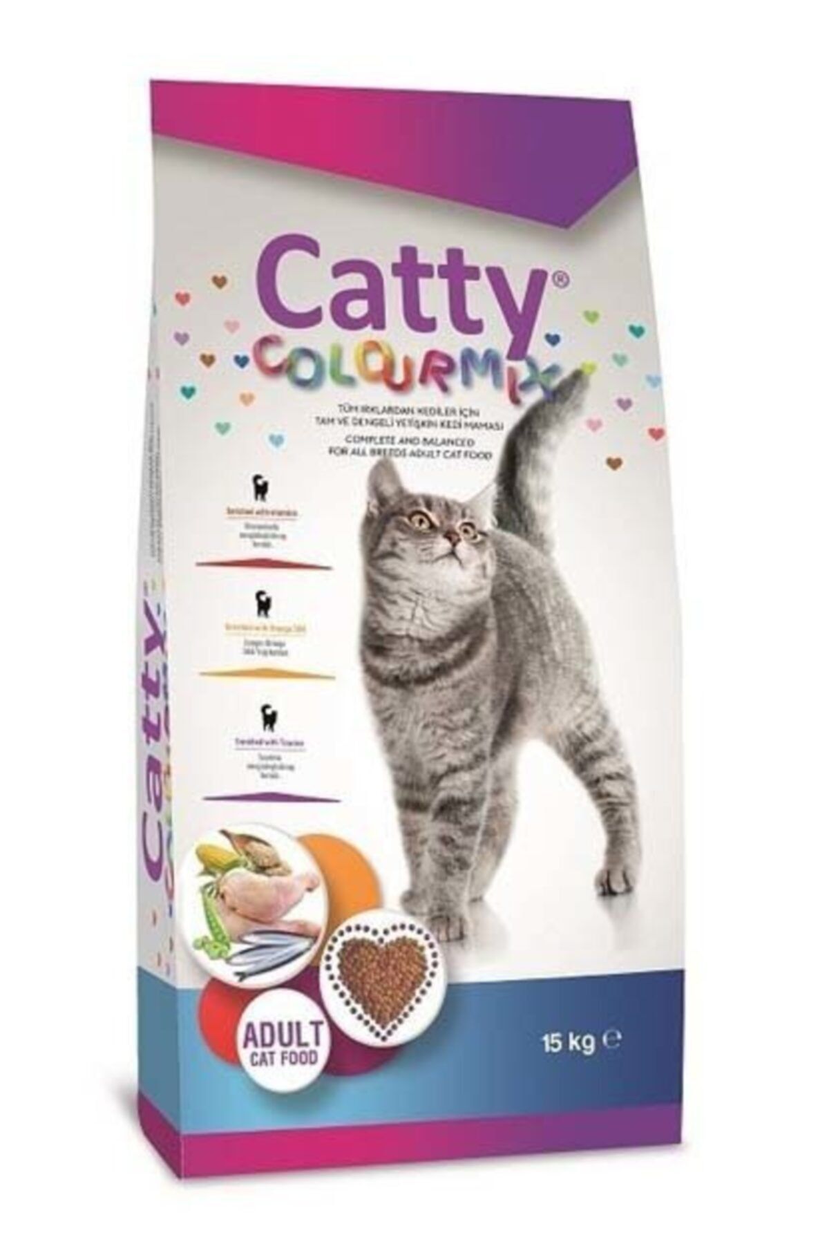 Catty Colourmix Renkli Taneli Yetişkin Kedi Maması 15 Kg