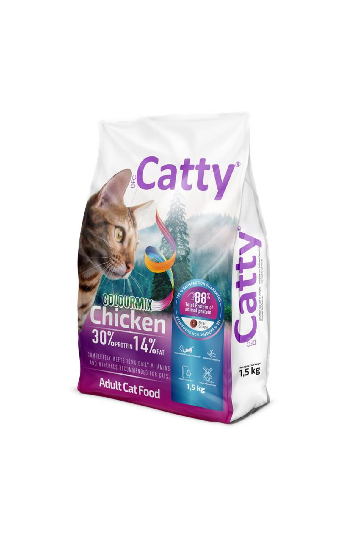 Catty Colourmix Yetişkin Kedi Maması Renkli Taneli Tavuklu 1,5 Kg Catty Colourmix Yetişkin Kedi Maması Renkli Taneli Tavuklu 1,5 Kg