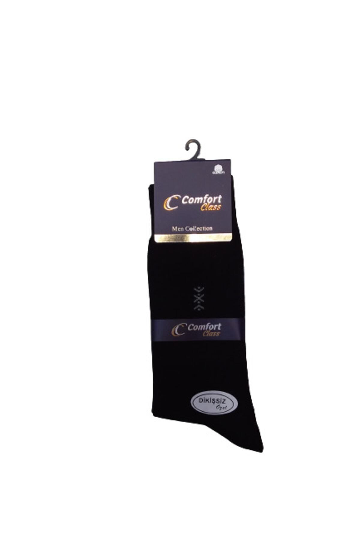Comfort 12 Çift Dikişsiz Siyah Renk Çorap