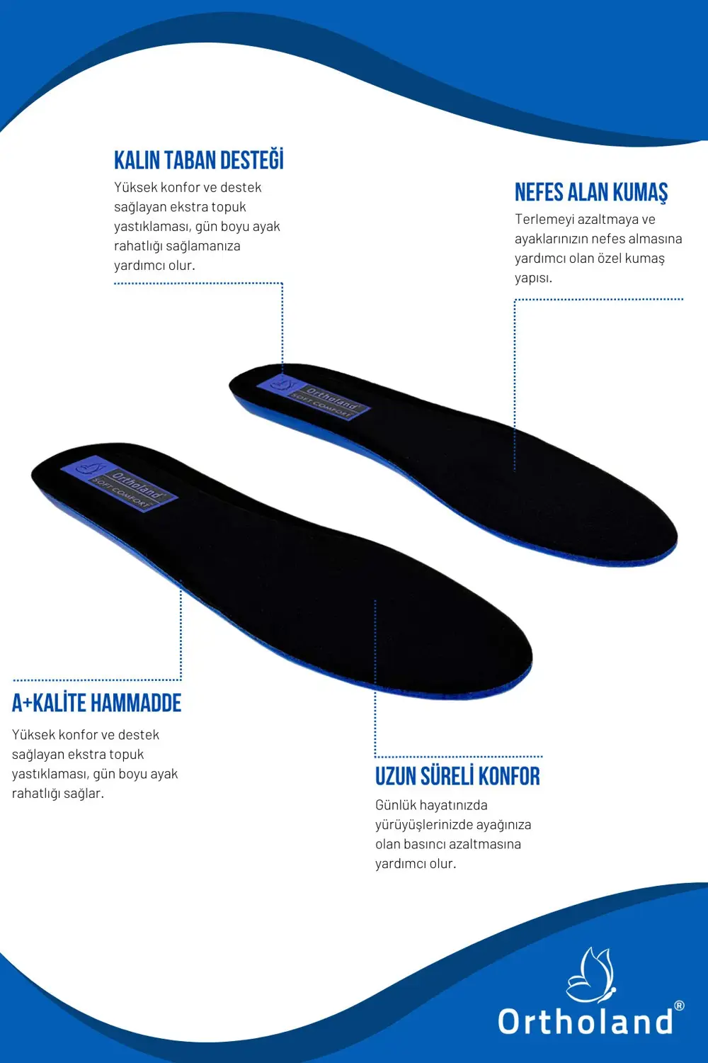 Comfort Ortopedik Ayakkabı Tabanlık, Konforlu Ayakkabı Tabanı, Ay