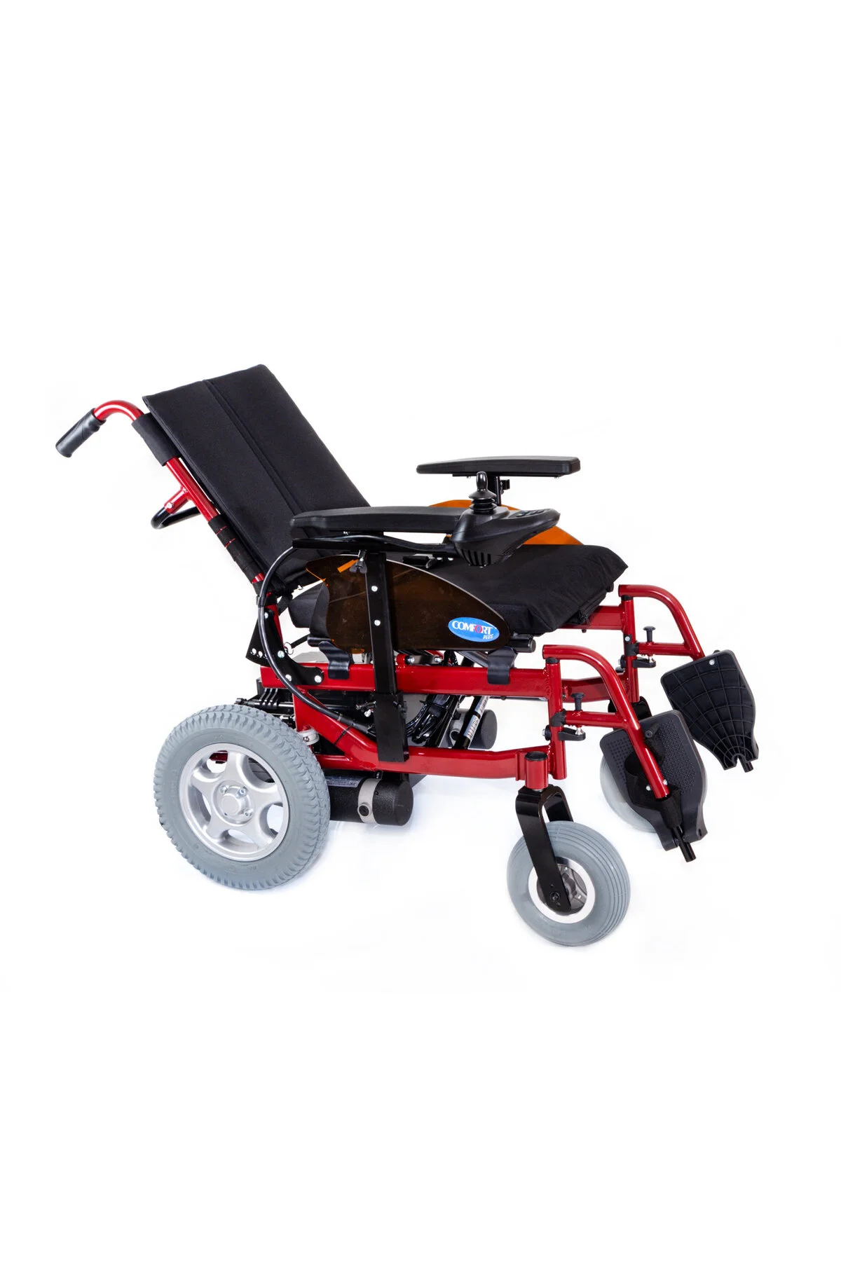 Comfort Plus Akülü Sandalye Bordo | 340W Motor, Yatar Sırt, Katlanır Alüminyum Şase, 130kg Allure - Görsel 3