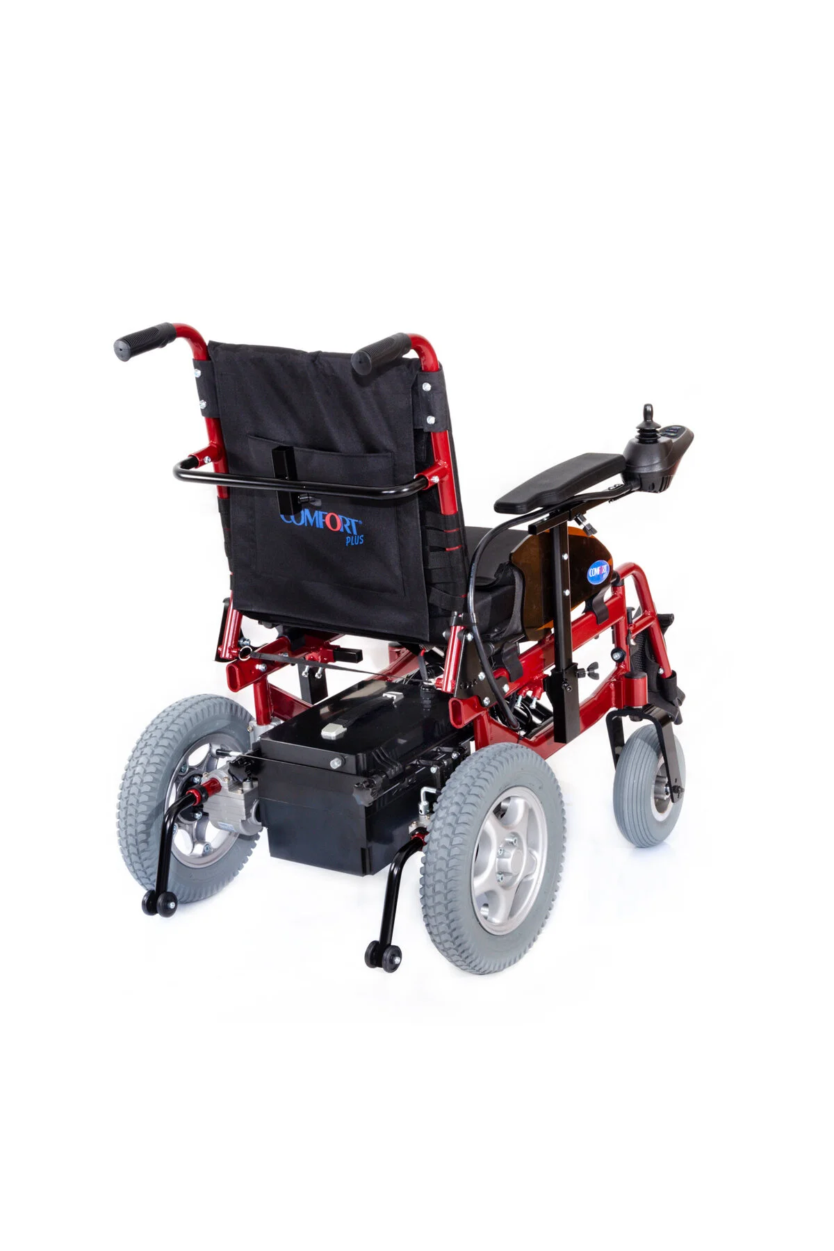 Comfort Plus Akülü Sandalye Bordo | 340W Motor, Yatar Sırt, Katlanır Alüminyum Şase, 130kg Allure - Görsel 4