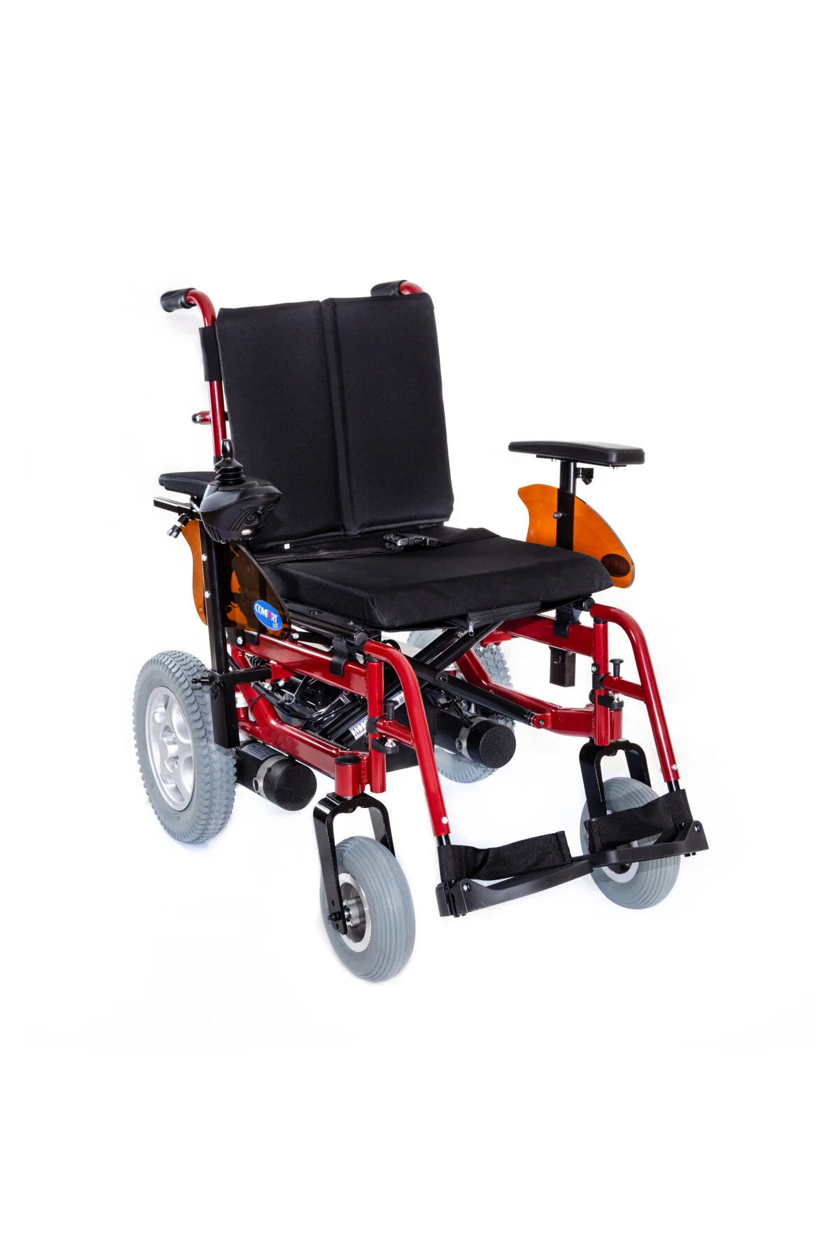 Comfort Plus Akülü Sandalye Bordo | 340W Motor, Yatar Sırt, Katlanır Alüminyum Şase, 130kg Allure - Görsel 2