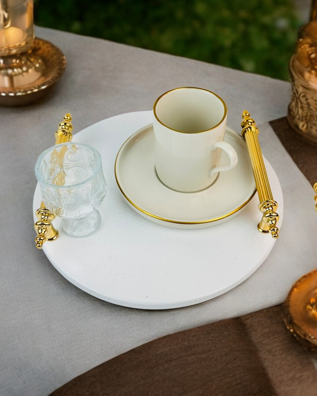 Cyzhome Commitment Gold Polyester Nişan Tepsisi Cyzhome Commitment Gold Polyester Nişan Tepsisi