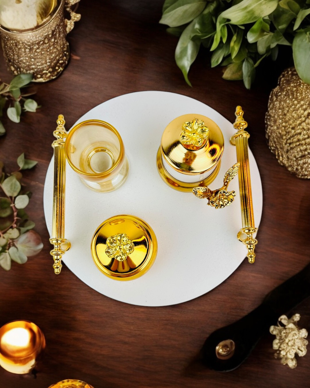 Cyzhome Commitment Gold Polyester Nişan Tepsisi Cyzhome Commitment Gold Polyester Nişan Tepsisi