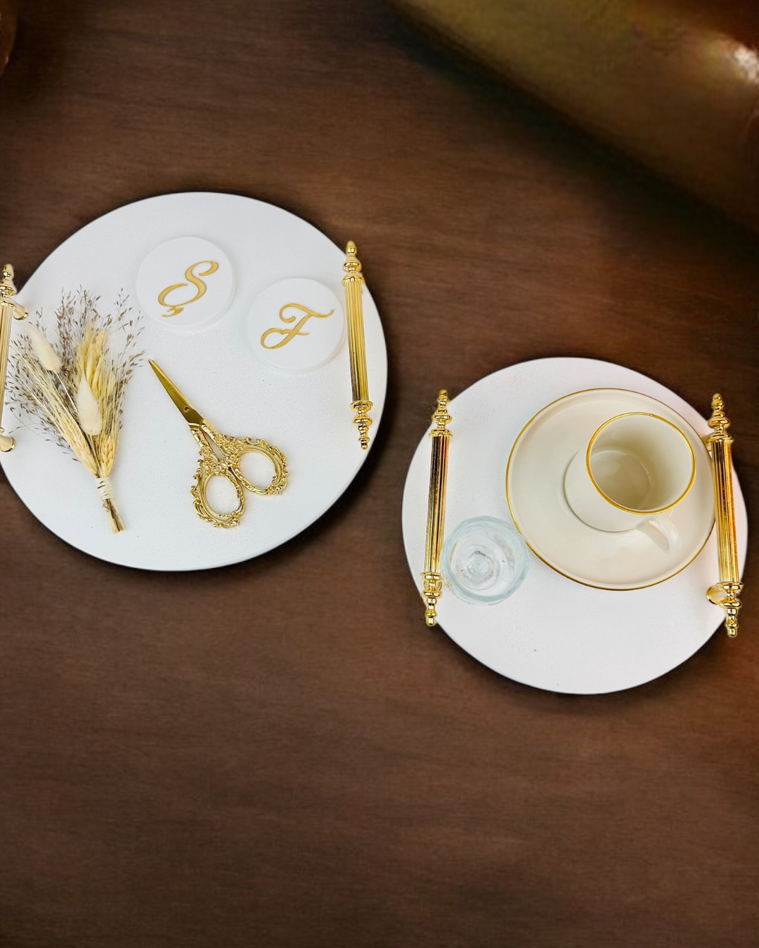 Cyzhome Commitment Gold Polyester Nişan Tepsisi Cyzhome Commitment Gold Polyester Nişan Tepsisi