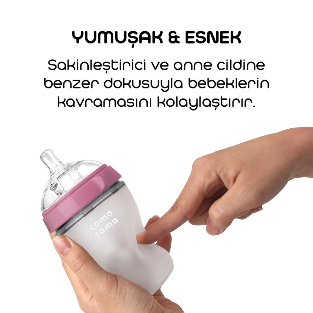 Comotomo Antikolik Silikon Biberon 250 ml 3-6 Ay Pembe Fiyatı, Yorumları ve Özellikleri