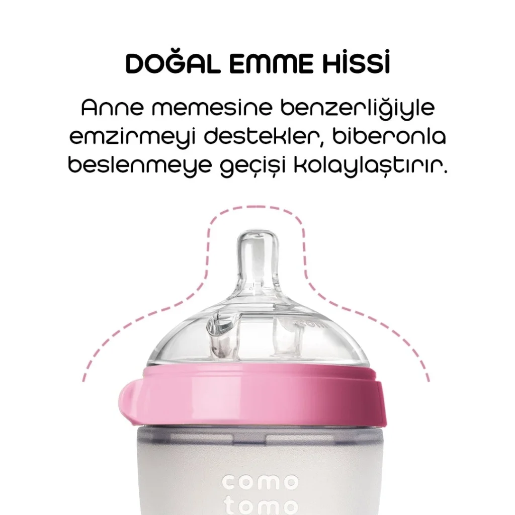 Comotomo Antikolik Silikon Biberon 250 ml 3-6 Ay Pembe Fiyatı, Yorumları ve Özellikleri
