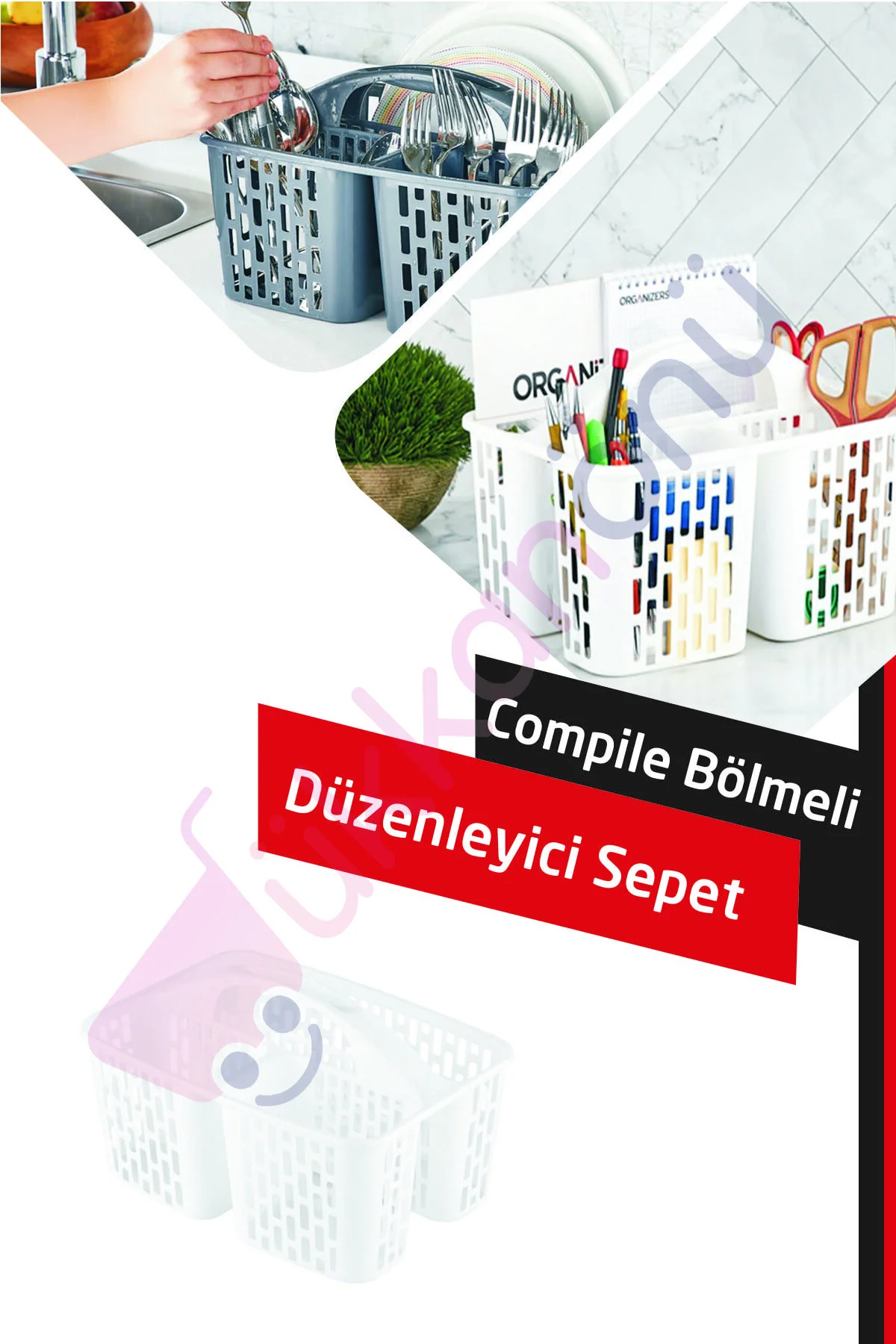 Compile Bölmeli Düzenleyici Sepet Organizer