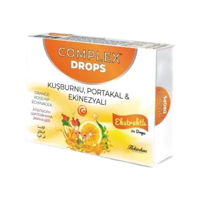 Hekimhan Complex Drops Kuşburnu Portakal Ekinezyali 24 Drops 62 Gr