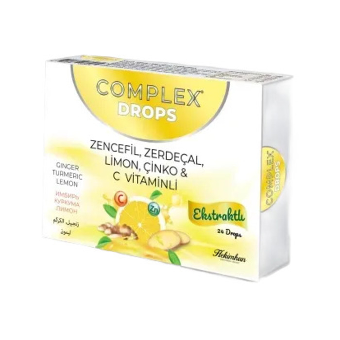 Hekimhan Complex Drops Zencefil Zerdeçal Limon Çinko C Vitaminli 24 Drops
