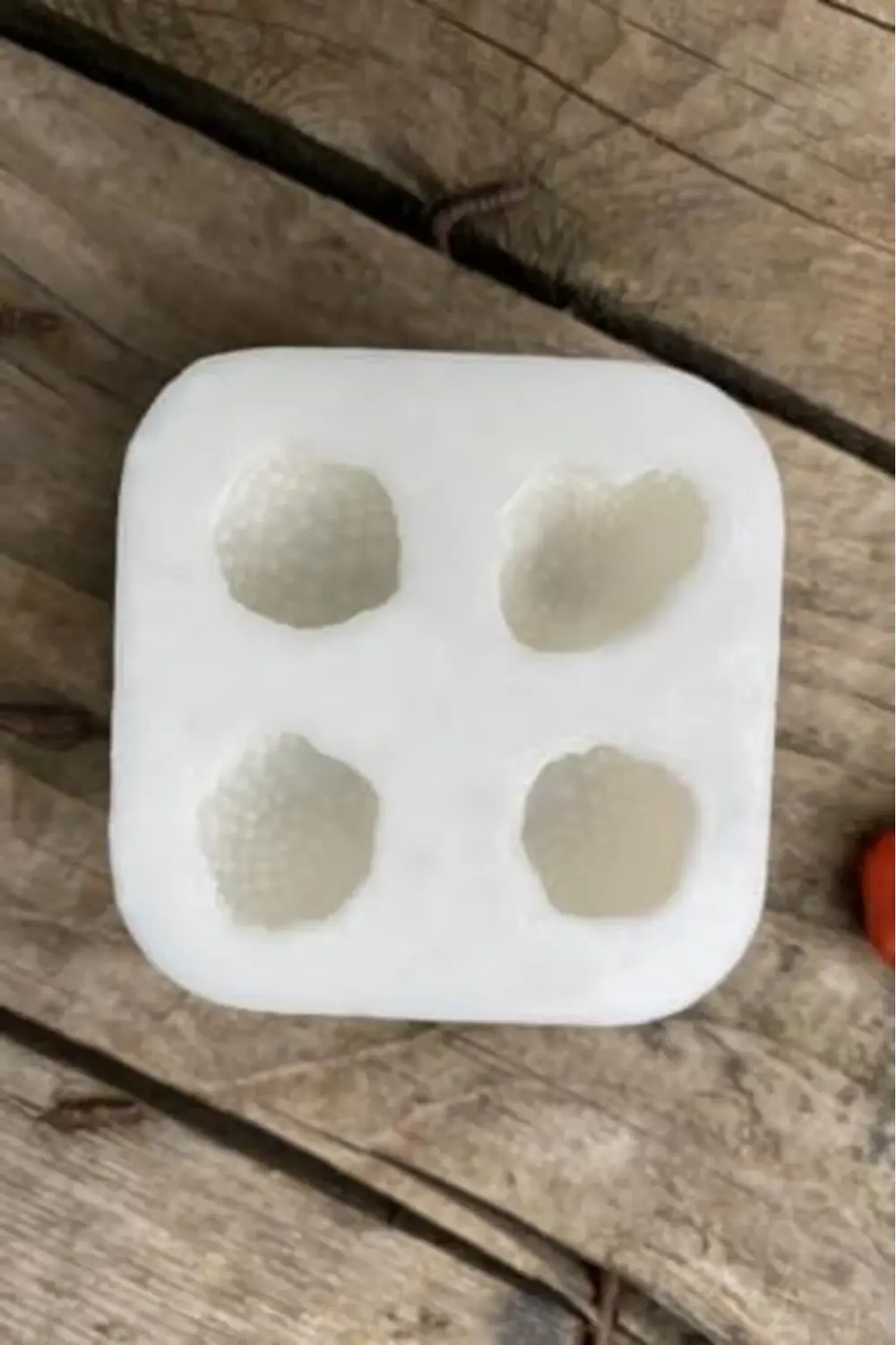 Concept Çilek Dörtlü Mum Kalıbı (Silikon) (2,5 x 2,5 x 3 cm) (Küç