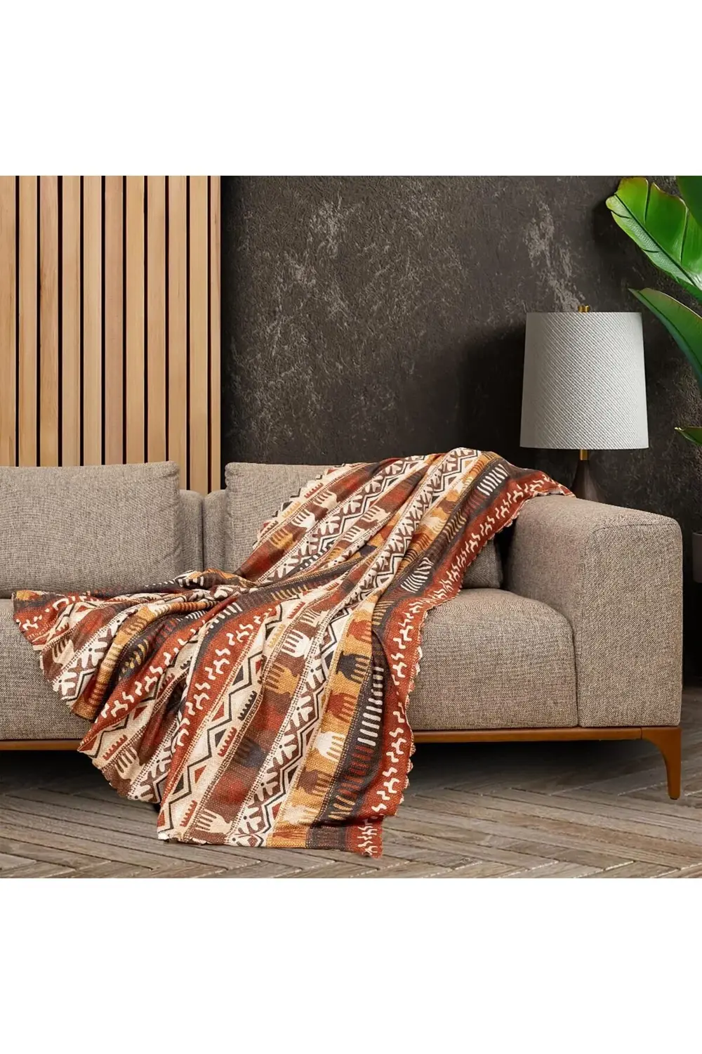 CONCEPT SoftMicro Boho Etnik Desenli Mikrofiber Koltuk Örtüsü ve