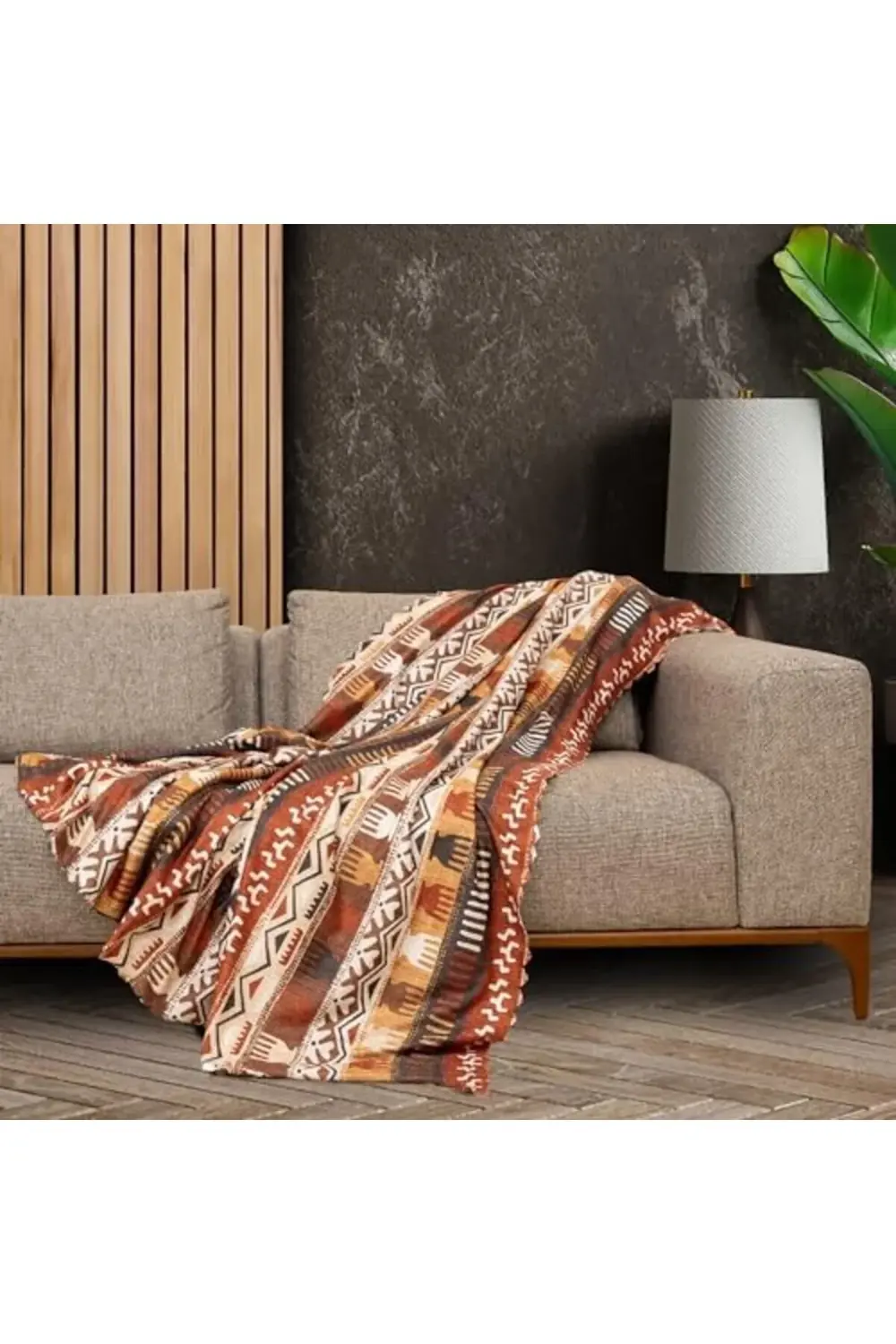 CONCEPT SoftMicro Boho Etnik Desenli Mikrofiber Koltuk Örtüsü ve