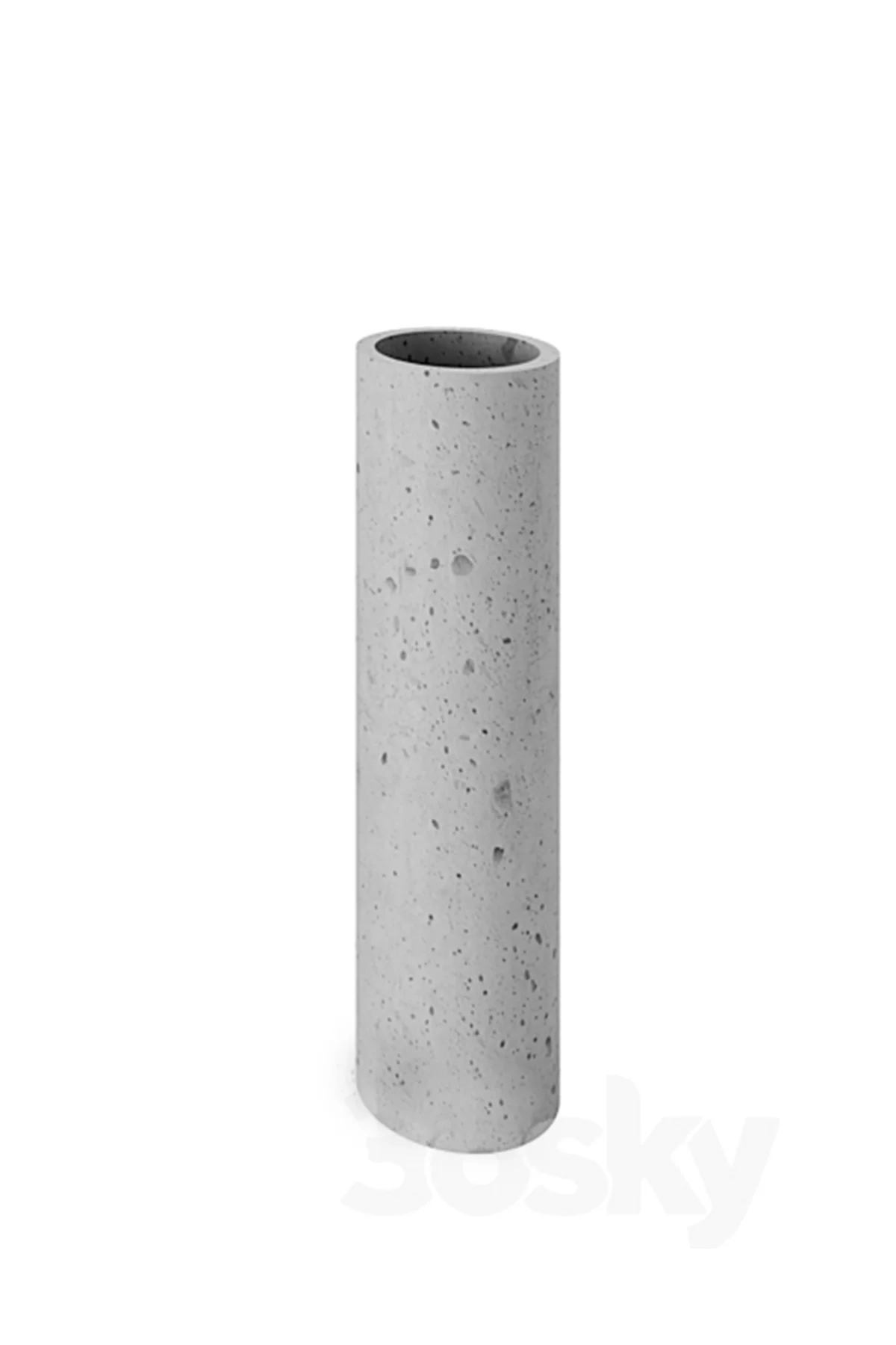 Concrete Endüstriyel Silindir Vazo Büyük Boy 25 CM Sert Plastik Dekoratif Beton Görünümlü Vazo