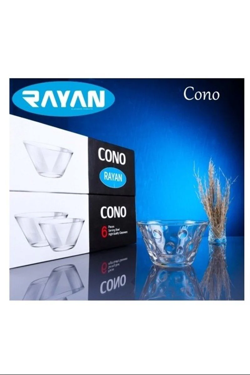 Cono Maria 6'lı Büyük Cam Kase Seti Royaleks-69816 – Şık ve Dayanıklı Cam Kase