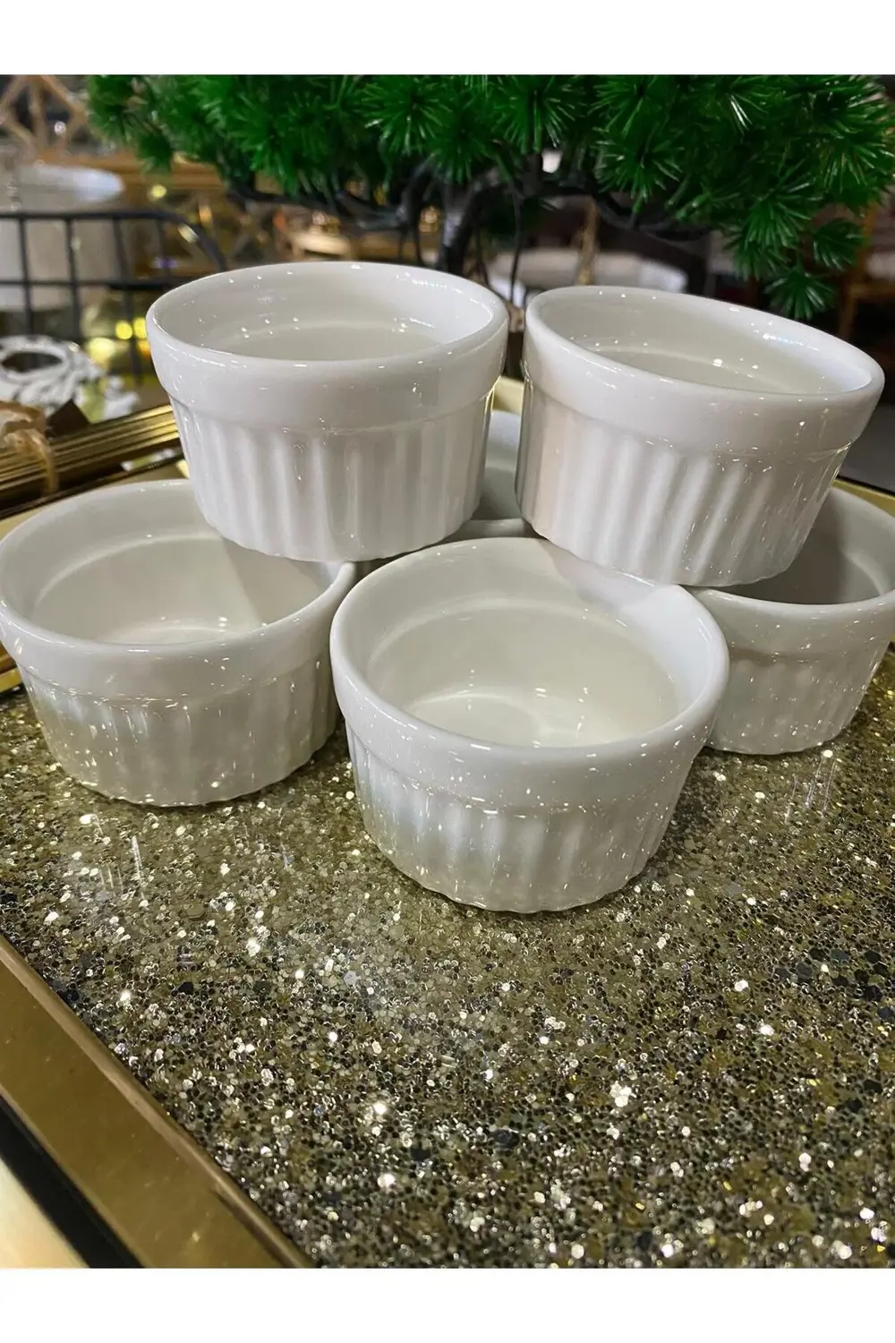 Cooker CKR-4016 Mini 6 CM Porselen Lüx Beyaz Servis Sunum Kahvalt