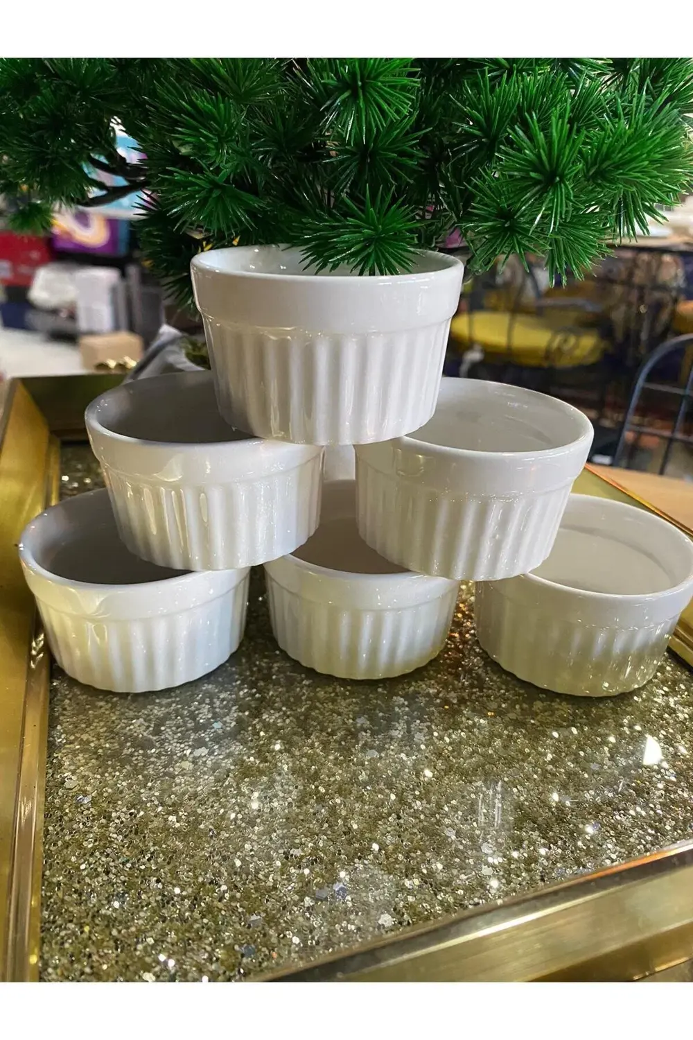 Cooker CKR-4016 Mini 6 CM Porselen Lüx Beyaz Servis Sunum Kahvalt