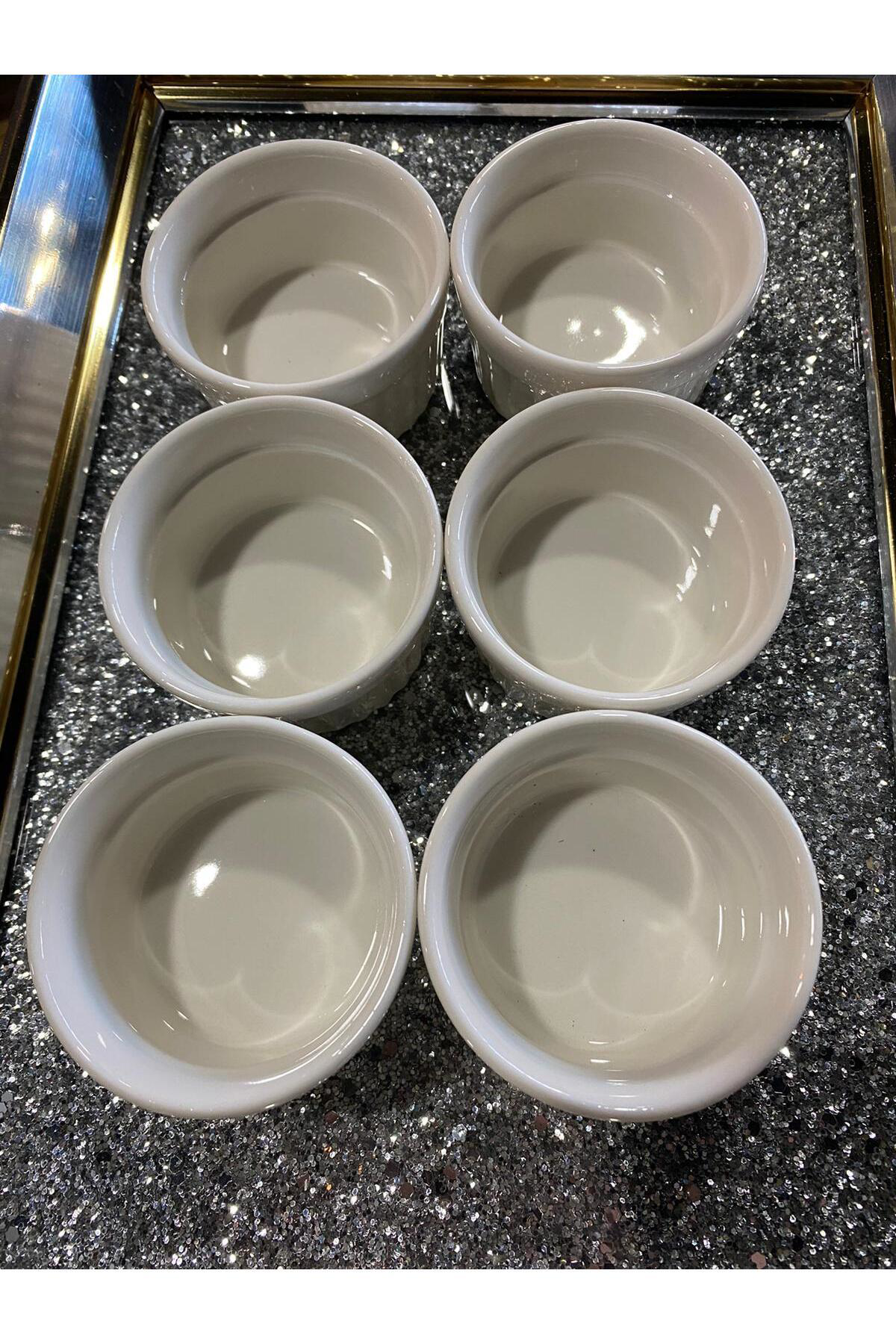 Elif Aksesuar Cooker Ckr-4016 Mini 6 Cm Porselen Lüx Beyaz Servis Sunum Kahvalt