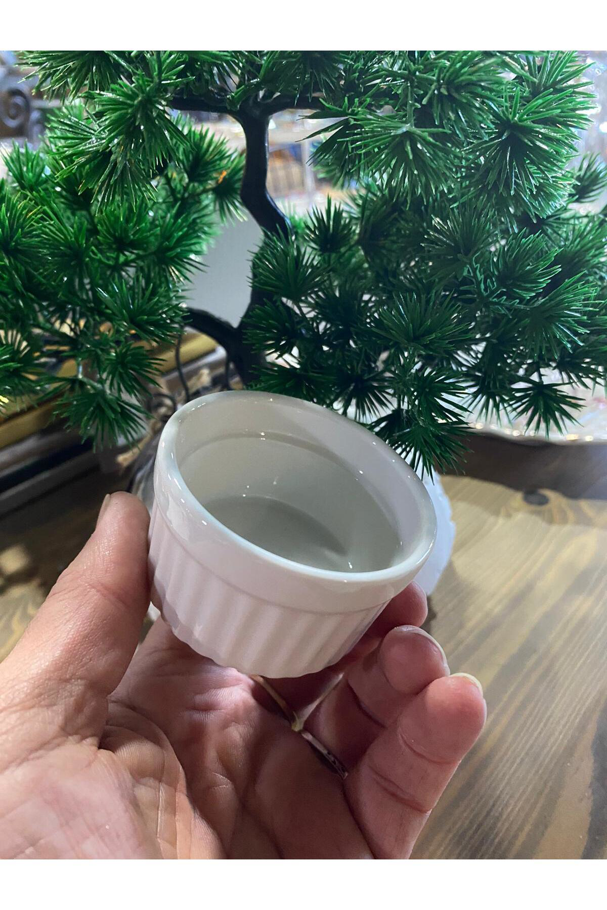 Elif Aksesuar Cooker Ckr-4016 Mini 6 Cm Porselen Lüx Beyaz Servis Sunum Kahvalt