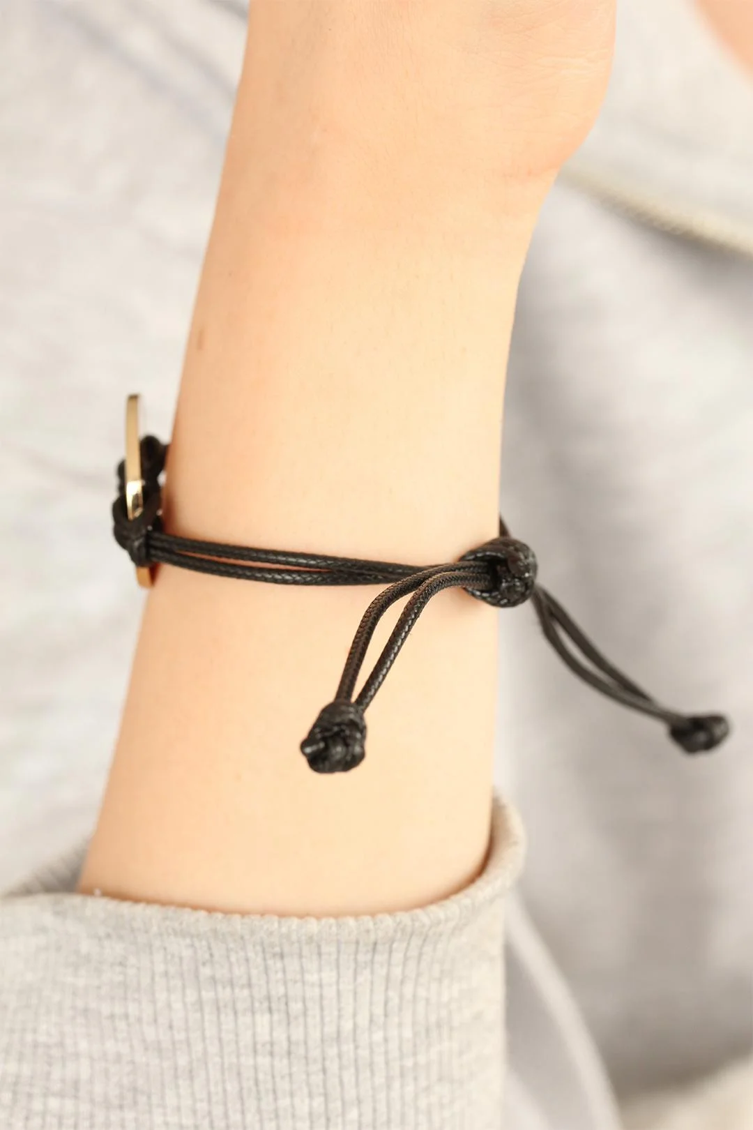 COOL (Havalı) Siyah Deri İpli Unisex Mood Bileklik -1492