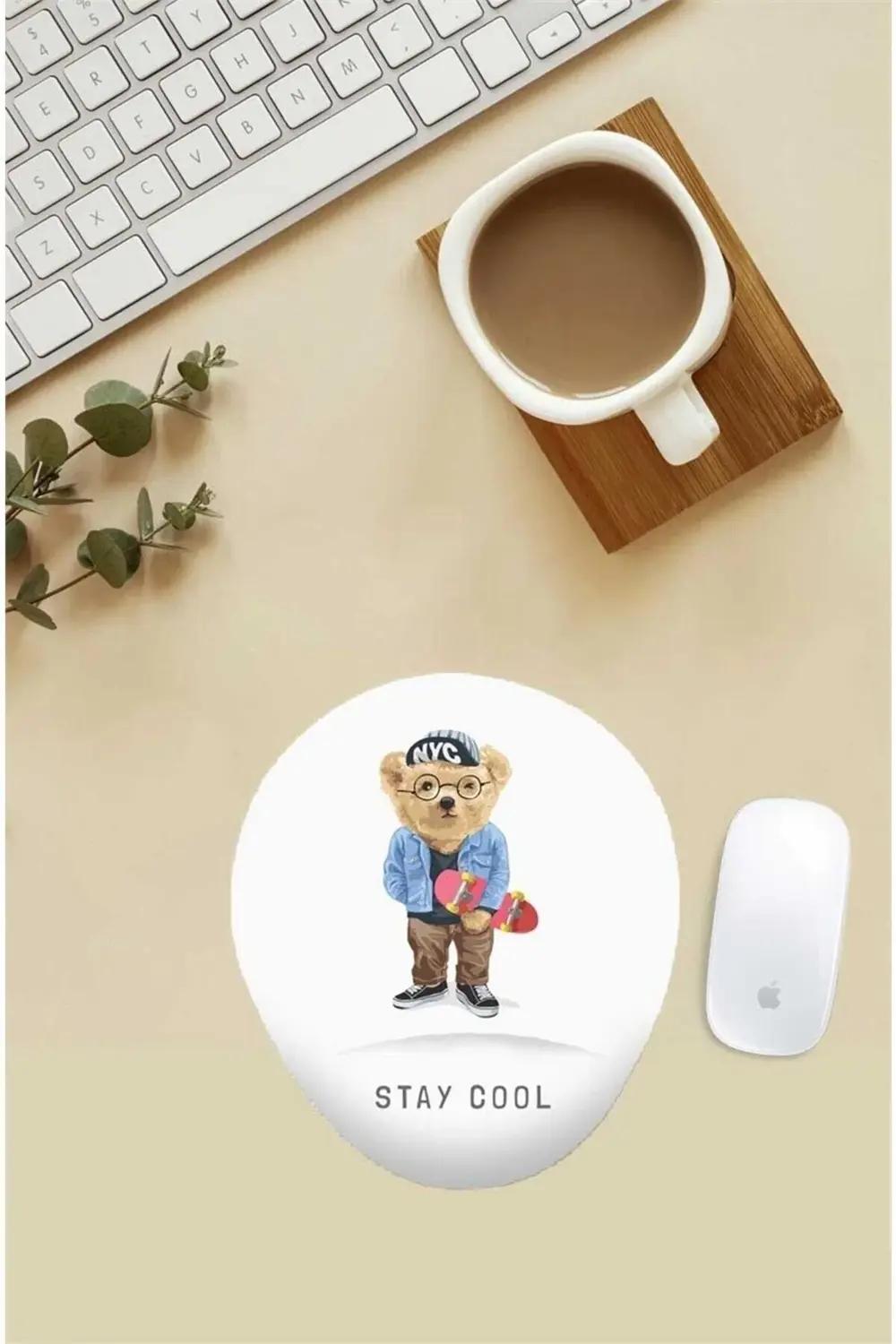 Cool Teddy Desenli Bilek Destekli Mouse Pad
