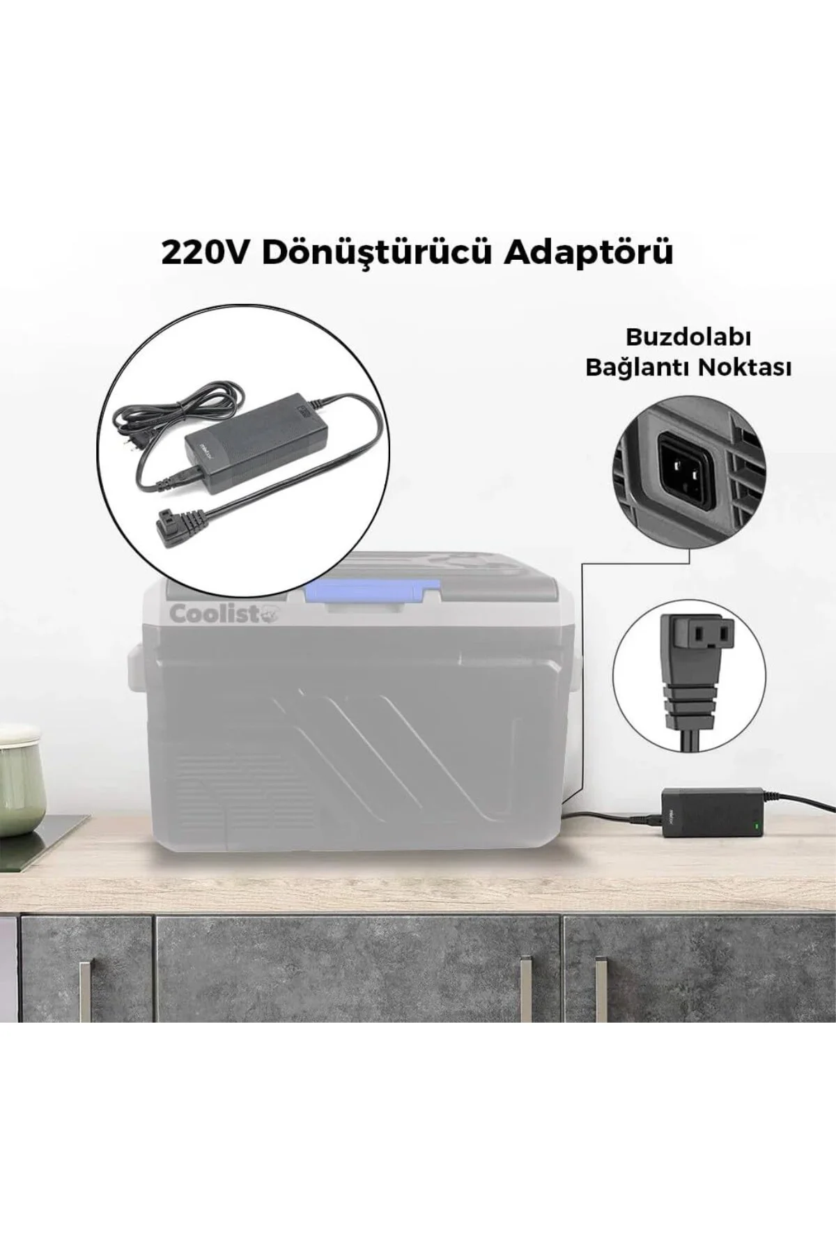 Coolist CLTACDC Kompresörlü Araç Buzdolapları İçin 220Volt/12Volt 6,0Ah Dönüştürücü Ada