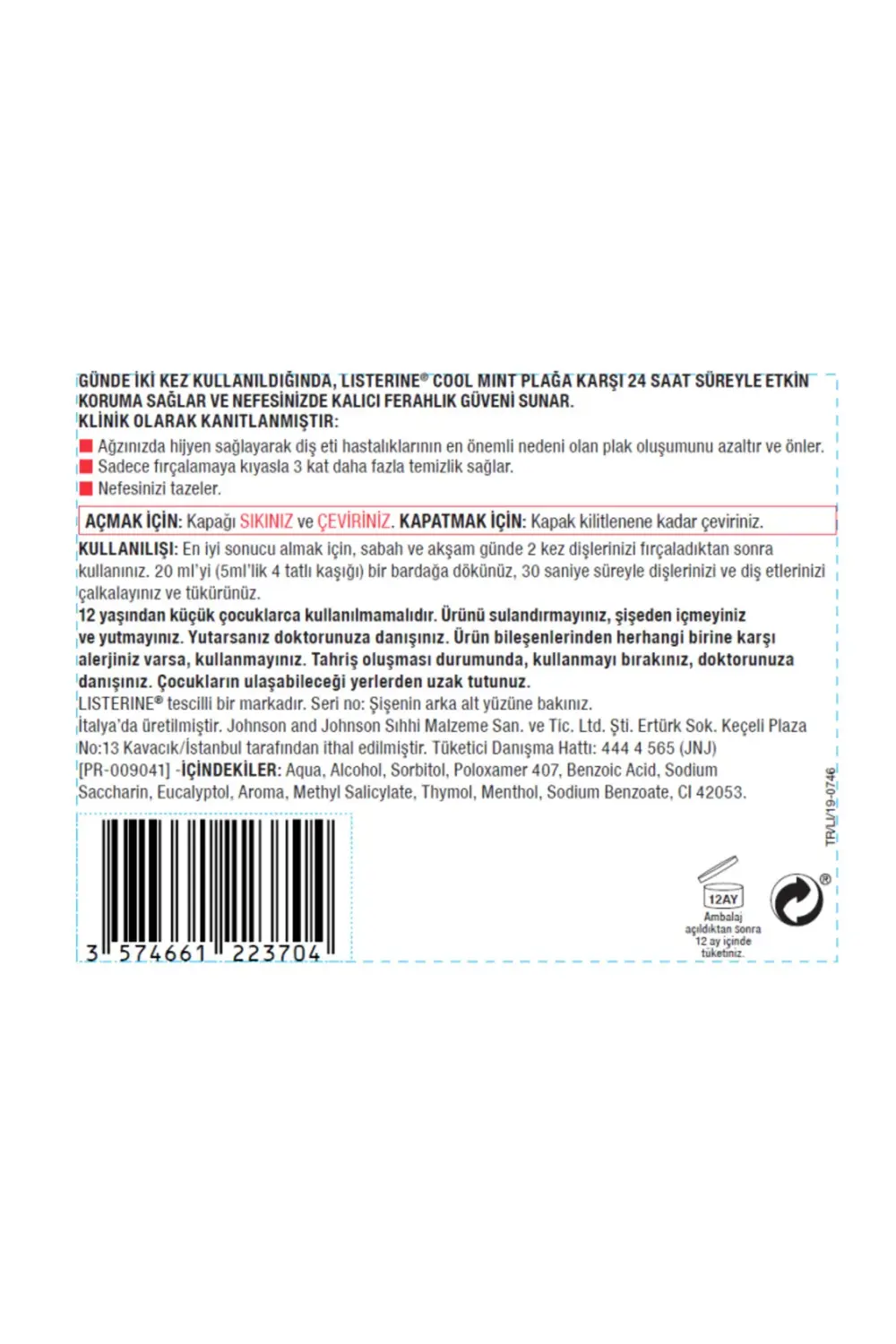 Coolmint Ağız Bakım Suyu 1000 ml